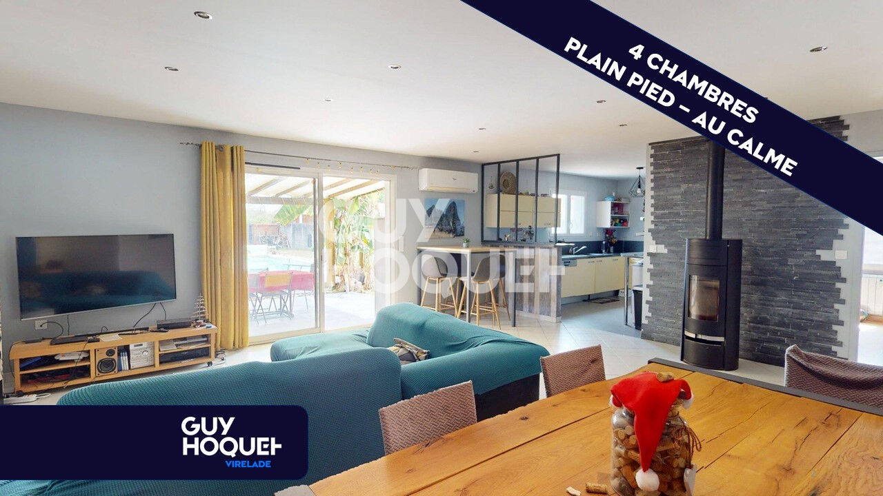 Plain pied, 4 chambres, piscine, au calme