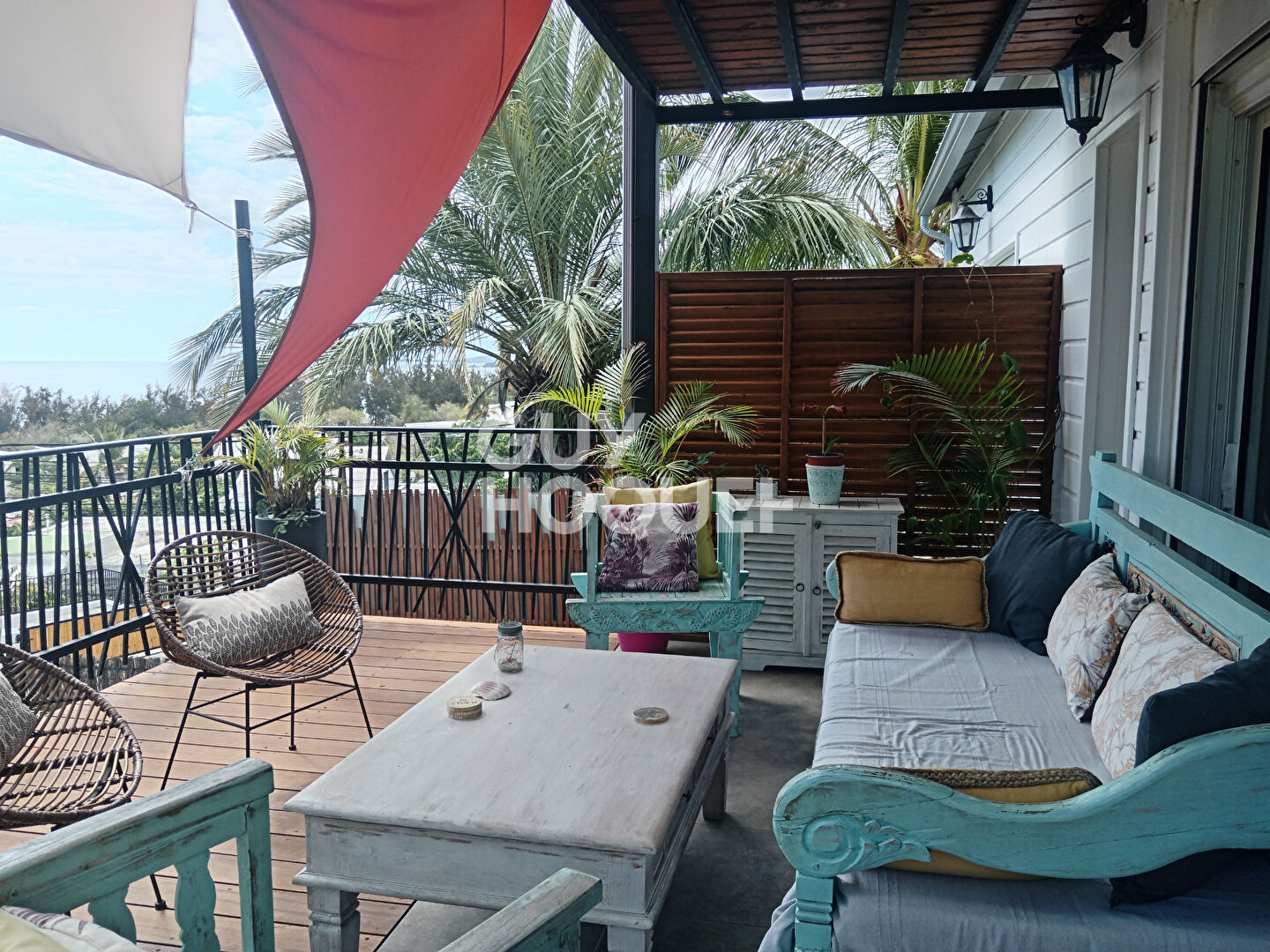 haut de villa vue mer et piscine