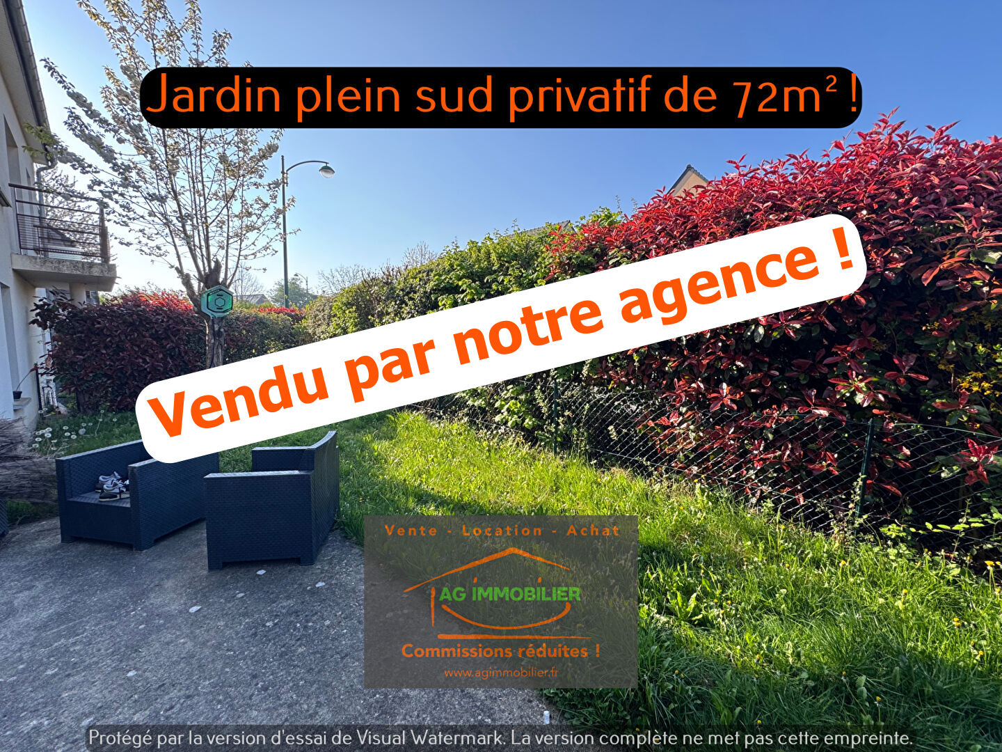 BRETEIL Maison/appartement  de 79M² avec jardin privatif de 73m² exposé sud ouest et garage fermé !
