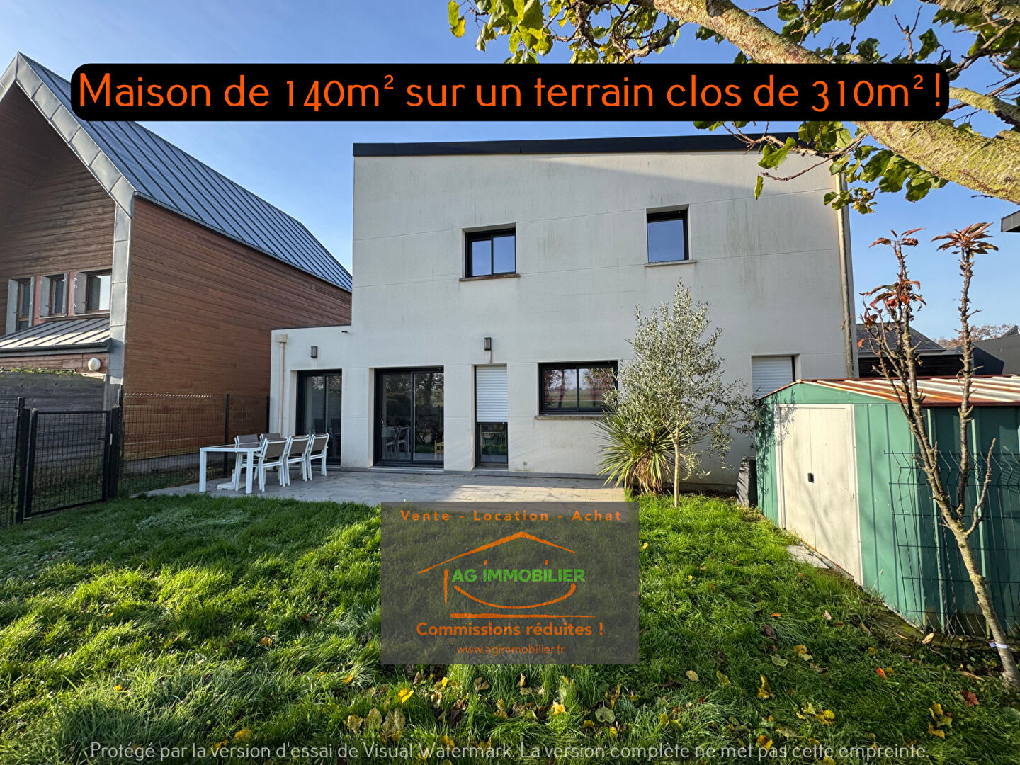 Contemporaine de 140 m2 de 2014 non mitoyenne avec 4 chambres + mezzanine et garage !