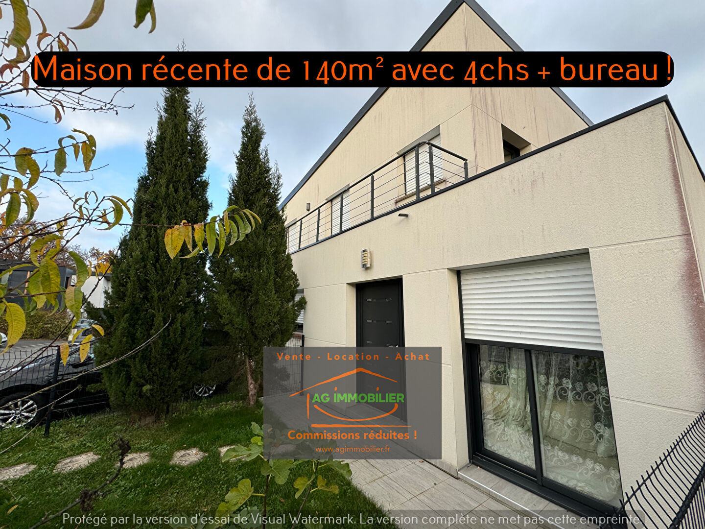 Photo Contemporaine de 140 m2 de 2014 non mitoyenne avec 4 chambres + mezzanine et garage ! image 2/6