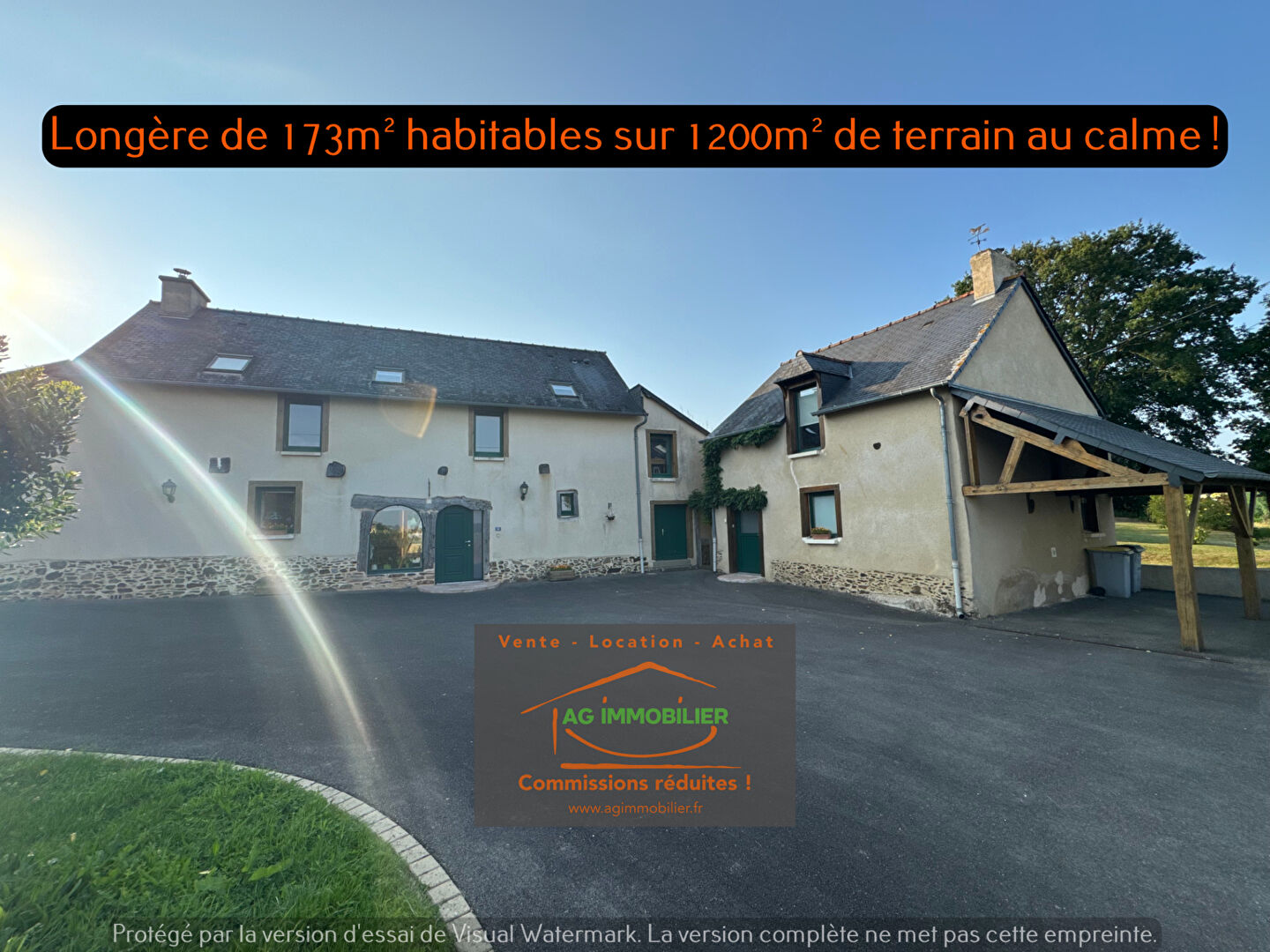 Photo Pacé, longère non mitoyenne de 183m² sur 1200m² de terrain au calme avec logement indépendant louable ! image 1/6