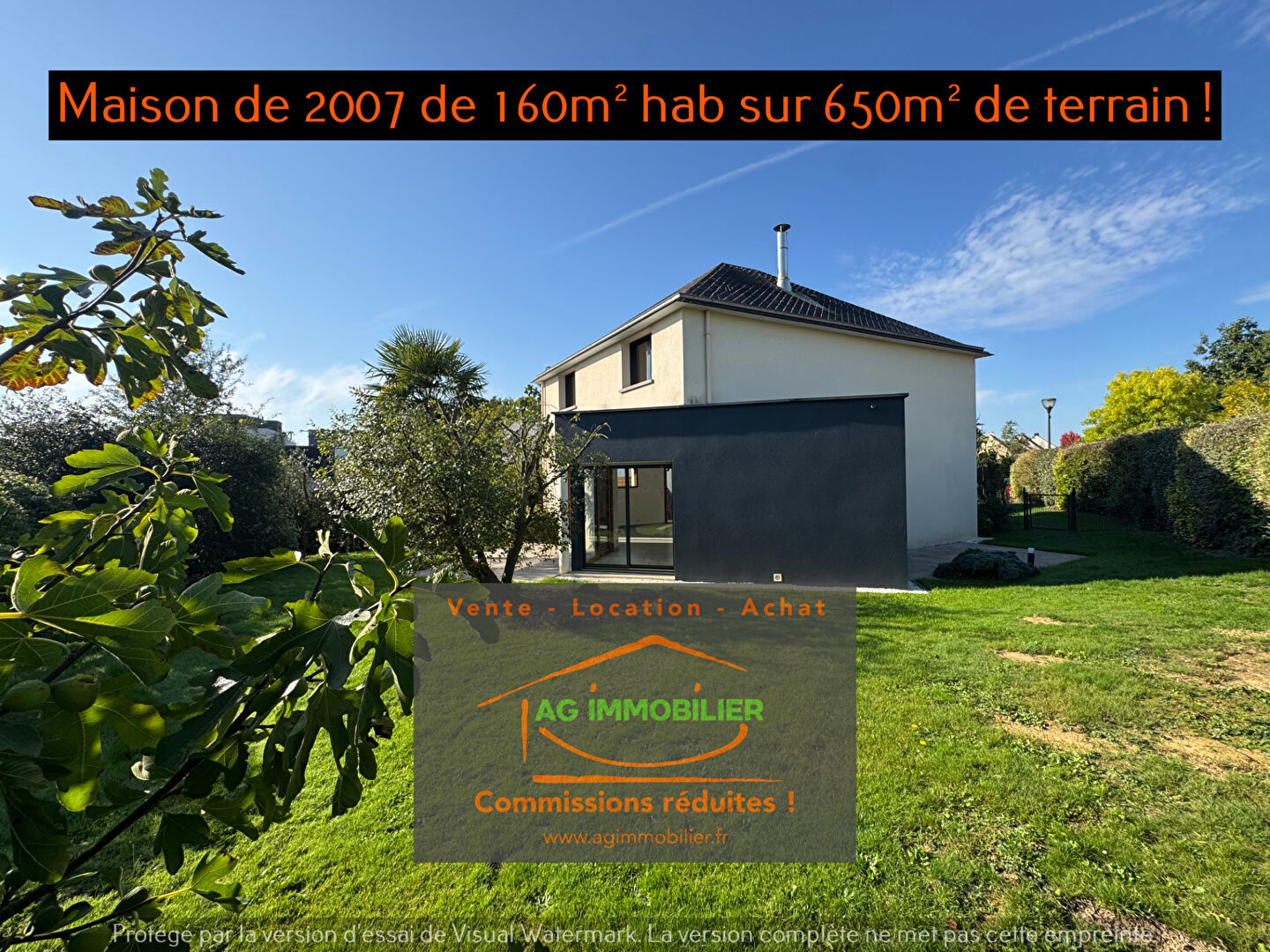 PACE : BEAUSOLEIL - Maison contemporaine de 160m² env sur terrain de près de 650 m²