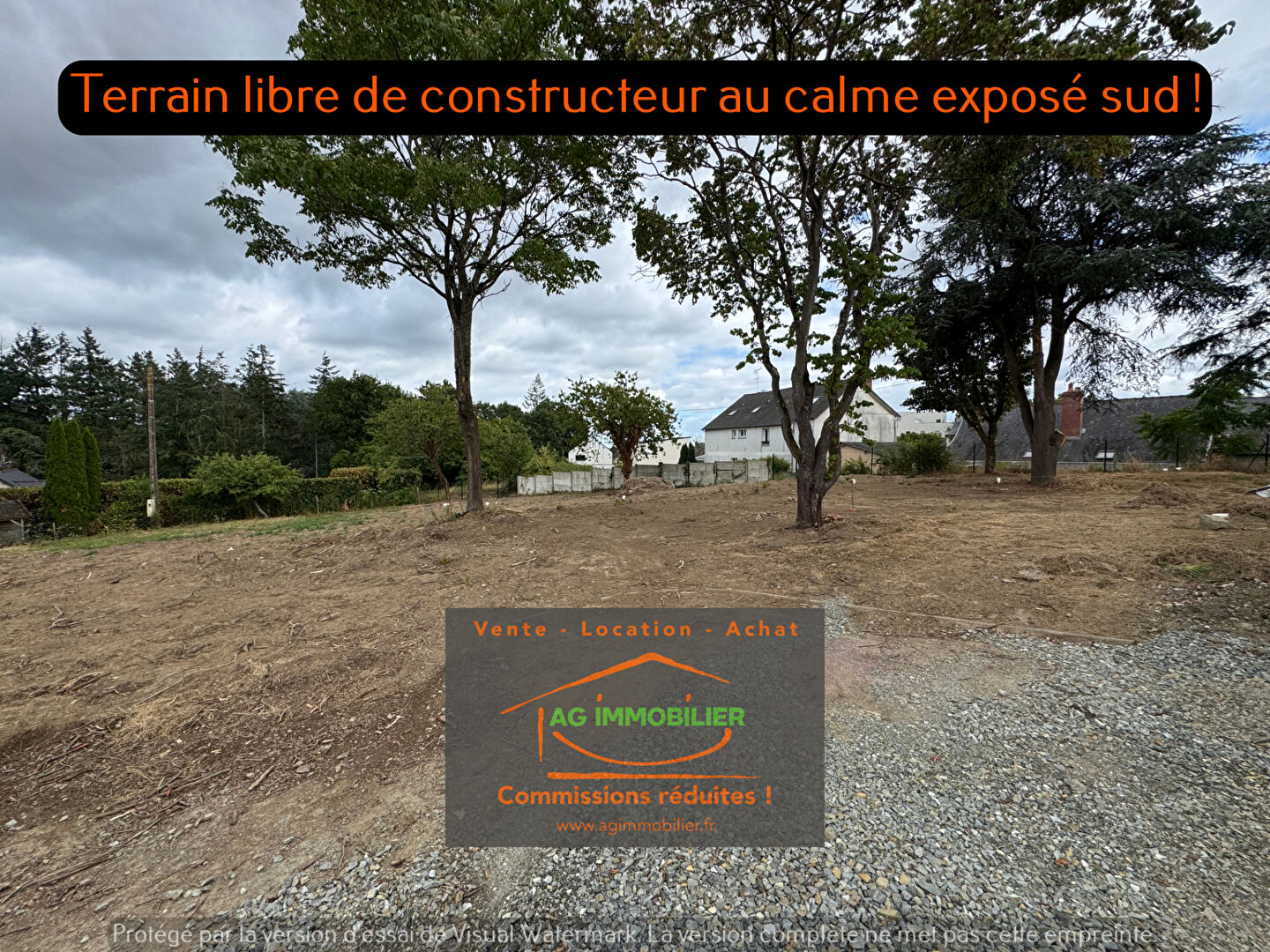 Terrain constructible Vezin Le Coquet 650 m2, libre de constructeur exposition sud !