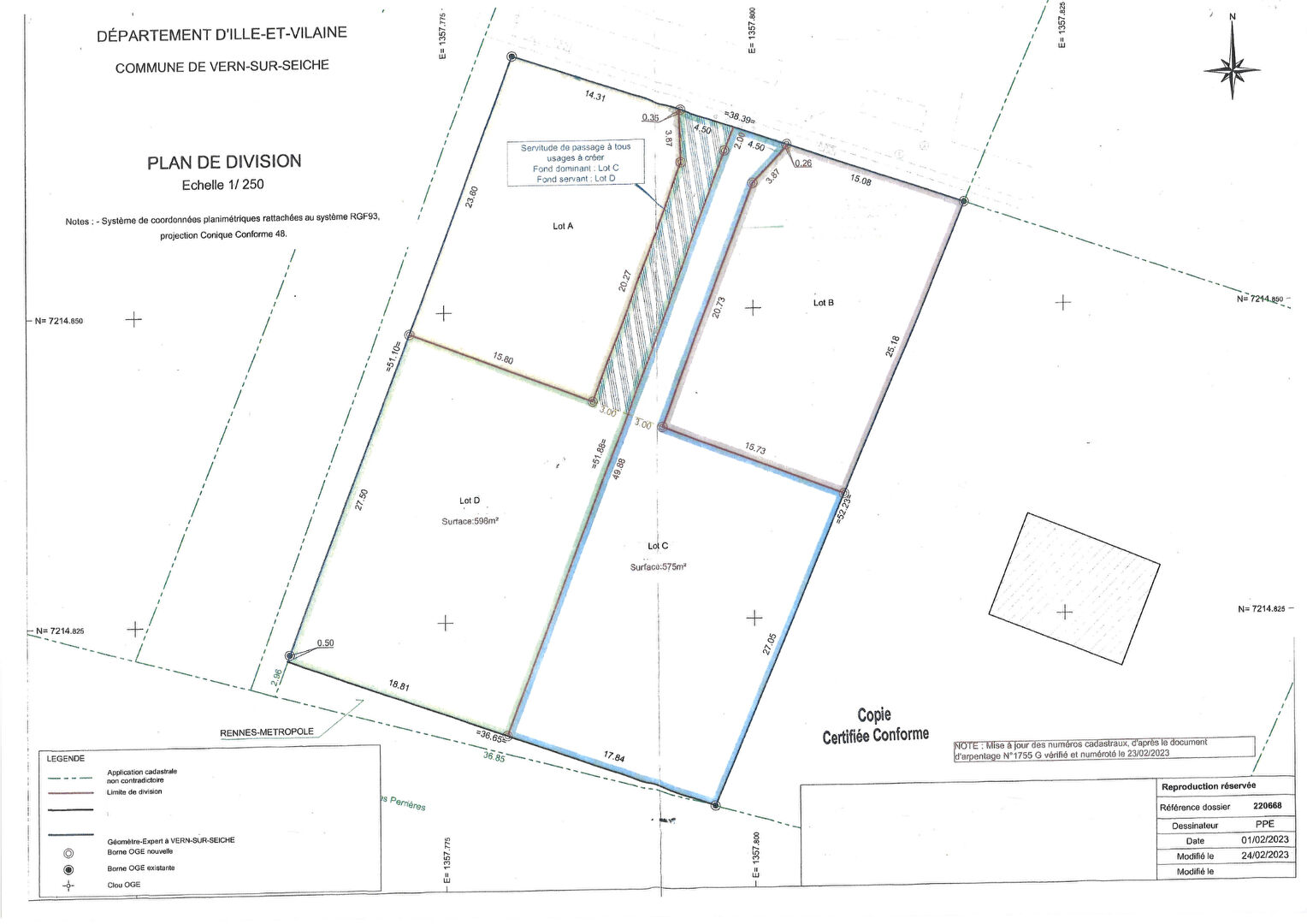 VERN SUR SEICHE  - Beau terrain constructible de 575 m² vialbilisé