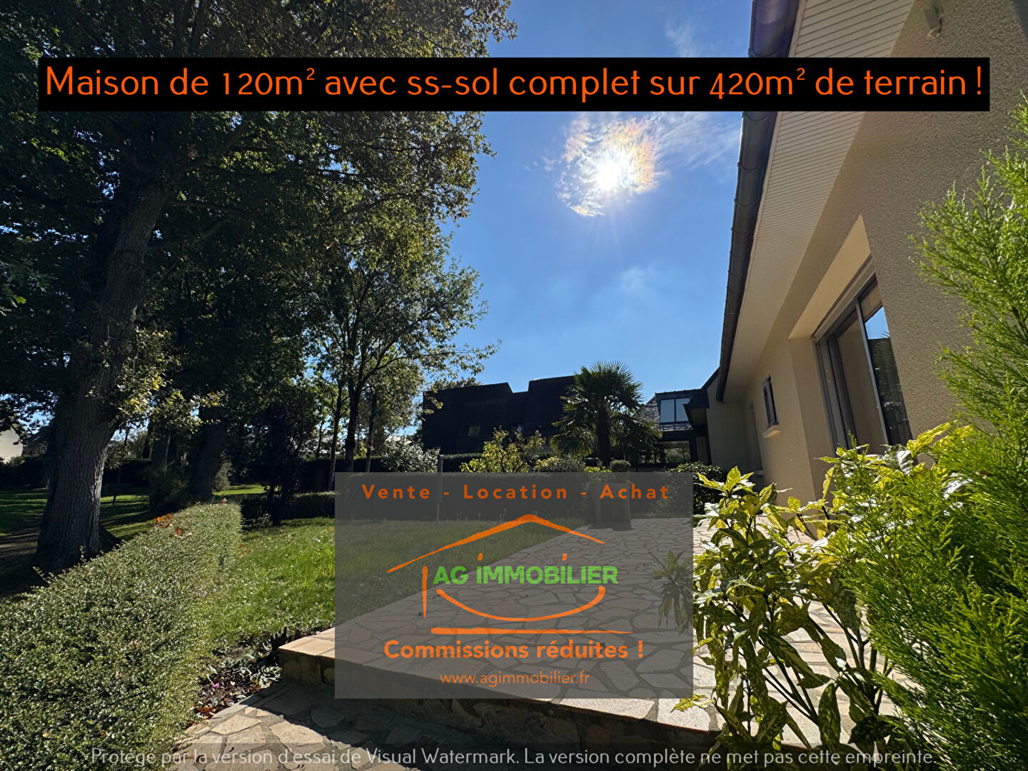 Pace en impasse au calme, maison de 120m² avec ss-sol complet sur 420m² de terrain sa vis à vis !