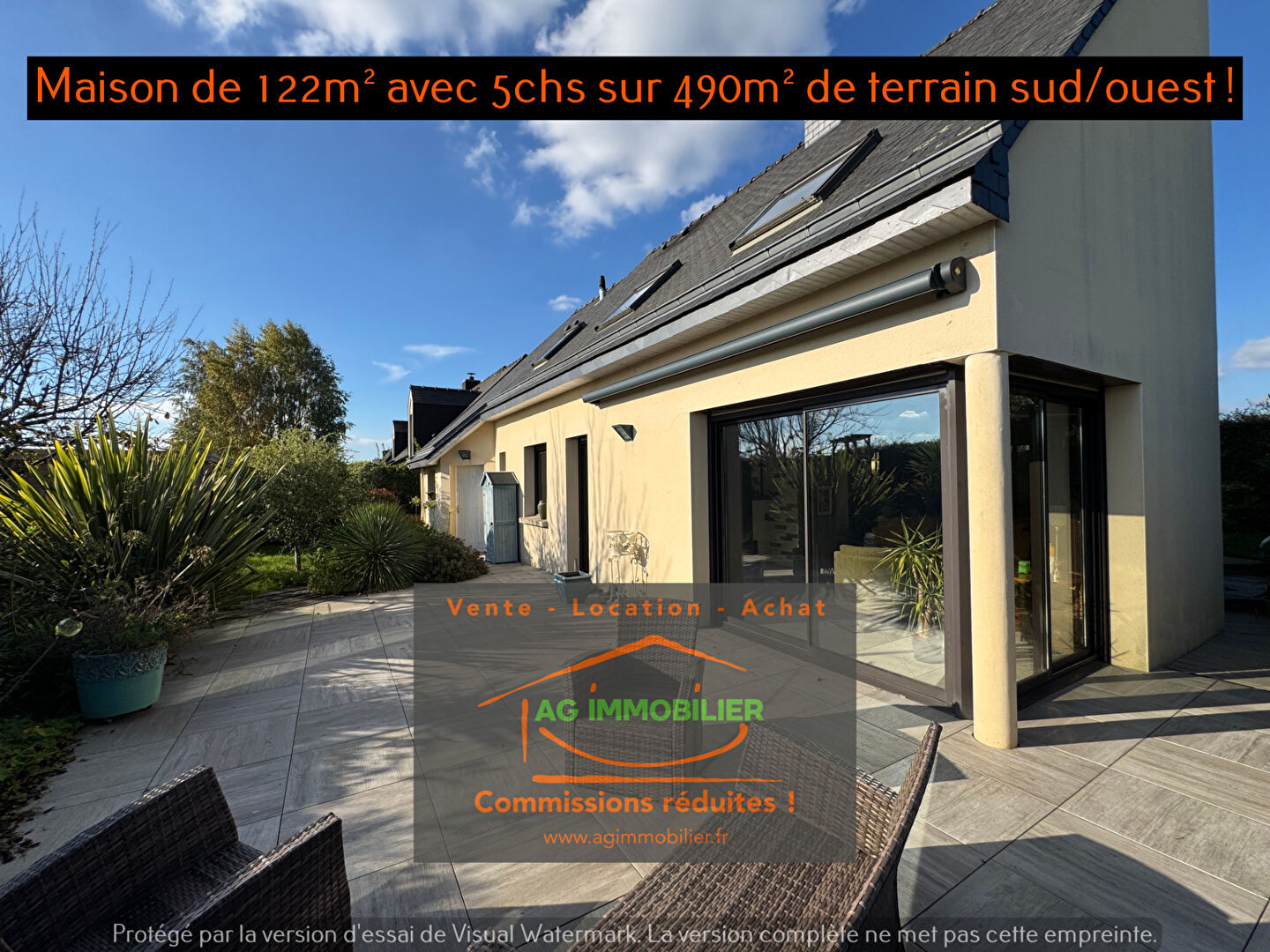 La Chapelle Des Fougeretz, jolie maison de 122m² sur 490m² de terrain bien exposé au calme d'une impasse !