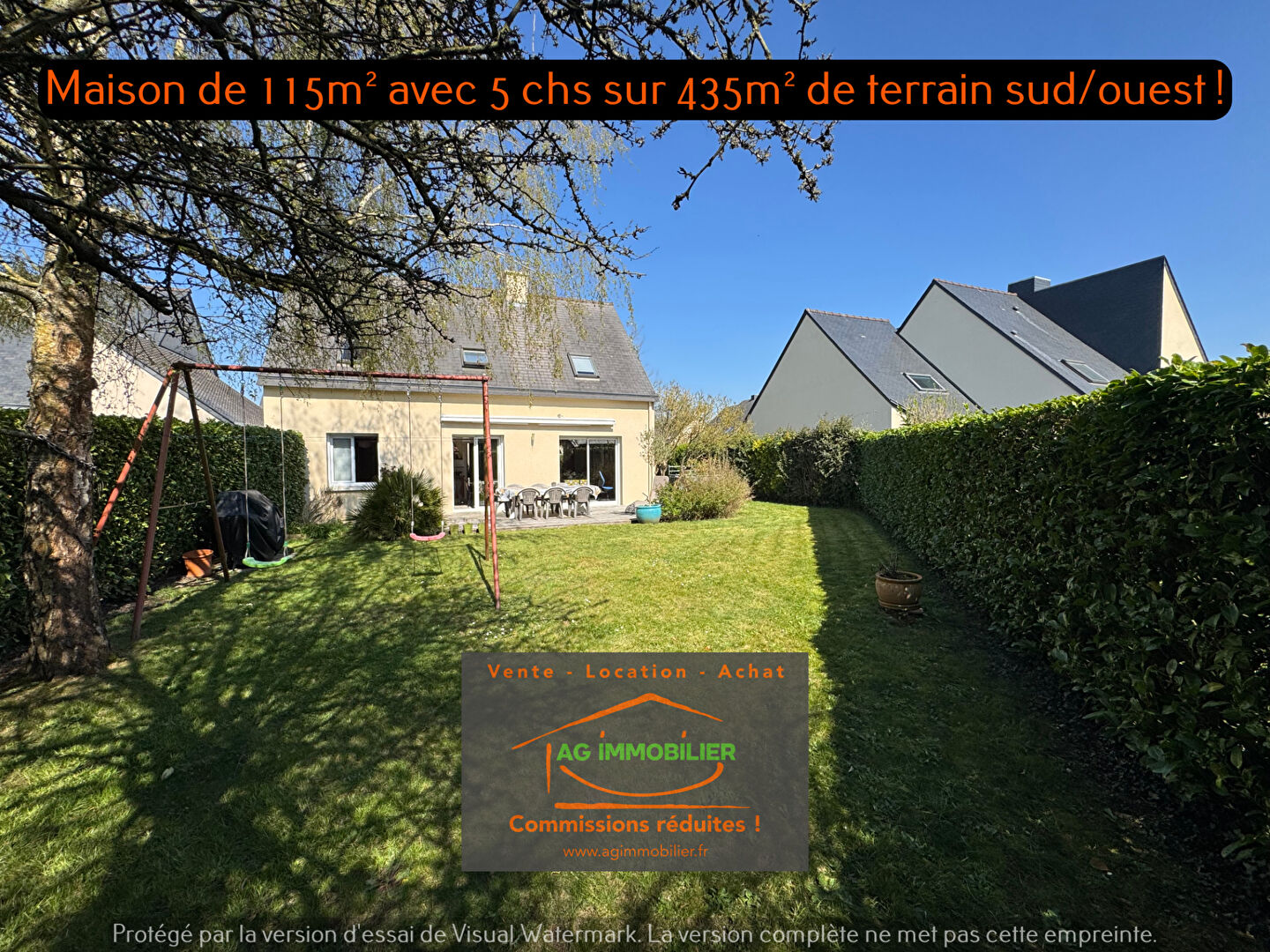 Photo Pace au calme maison de 115m² avec 5 chambres sur 435m² de terrain exposé sud/ouest sans vis à vis ! image 4/6