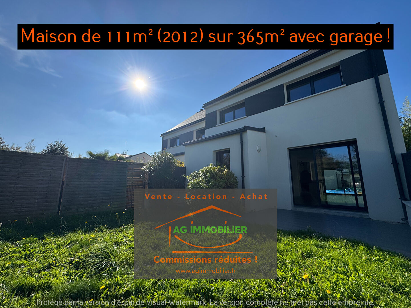 Photo Pace de 110 m2 (2012) sur 365m² de terrain avec garage, cellier, terrasses et abri de jardin ! image 2/6
