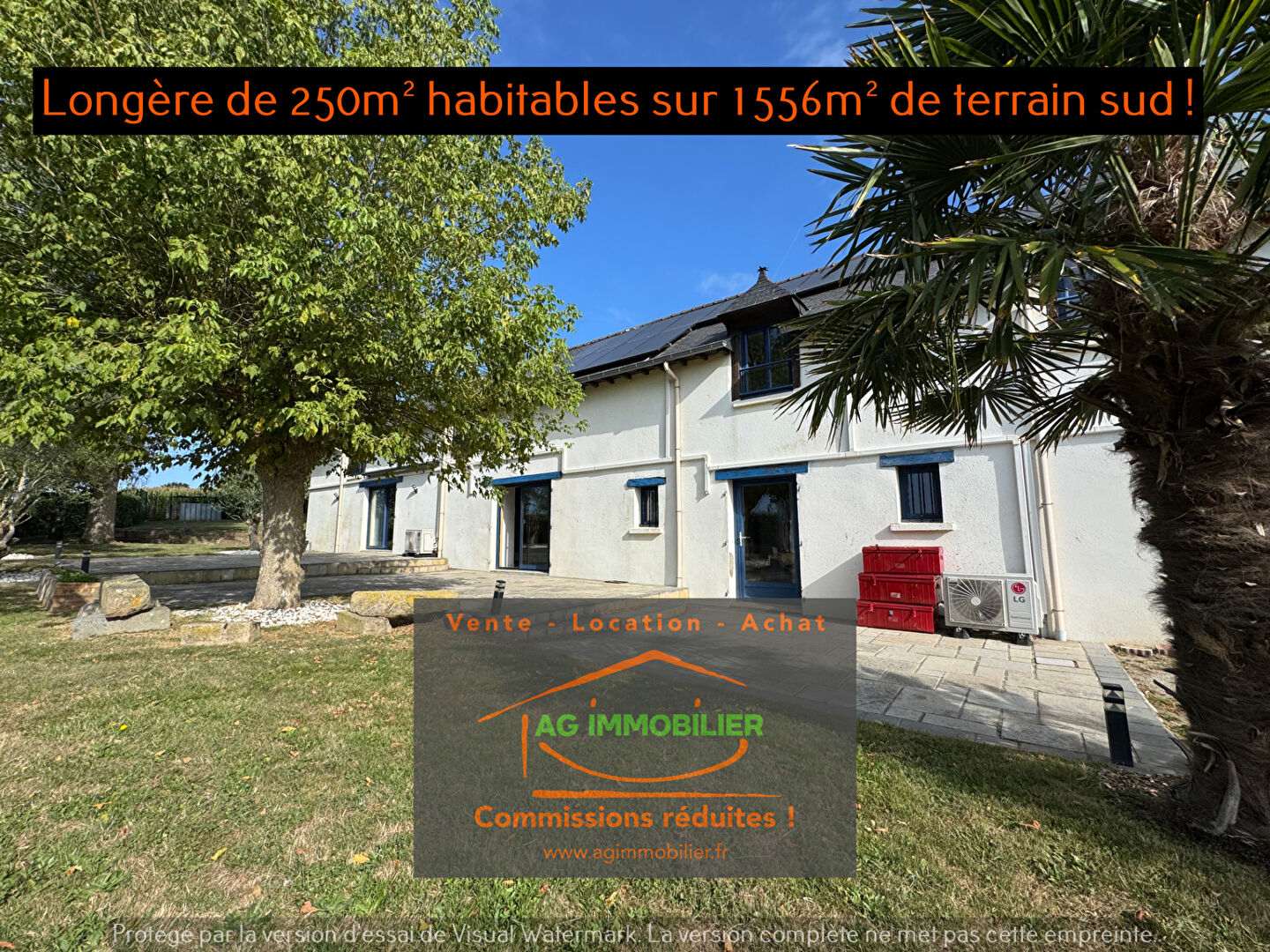Saint Gilles longère non mitoyenne de 250 m2 habitables sur 1556m² de terrain plein sud !