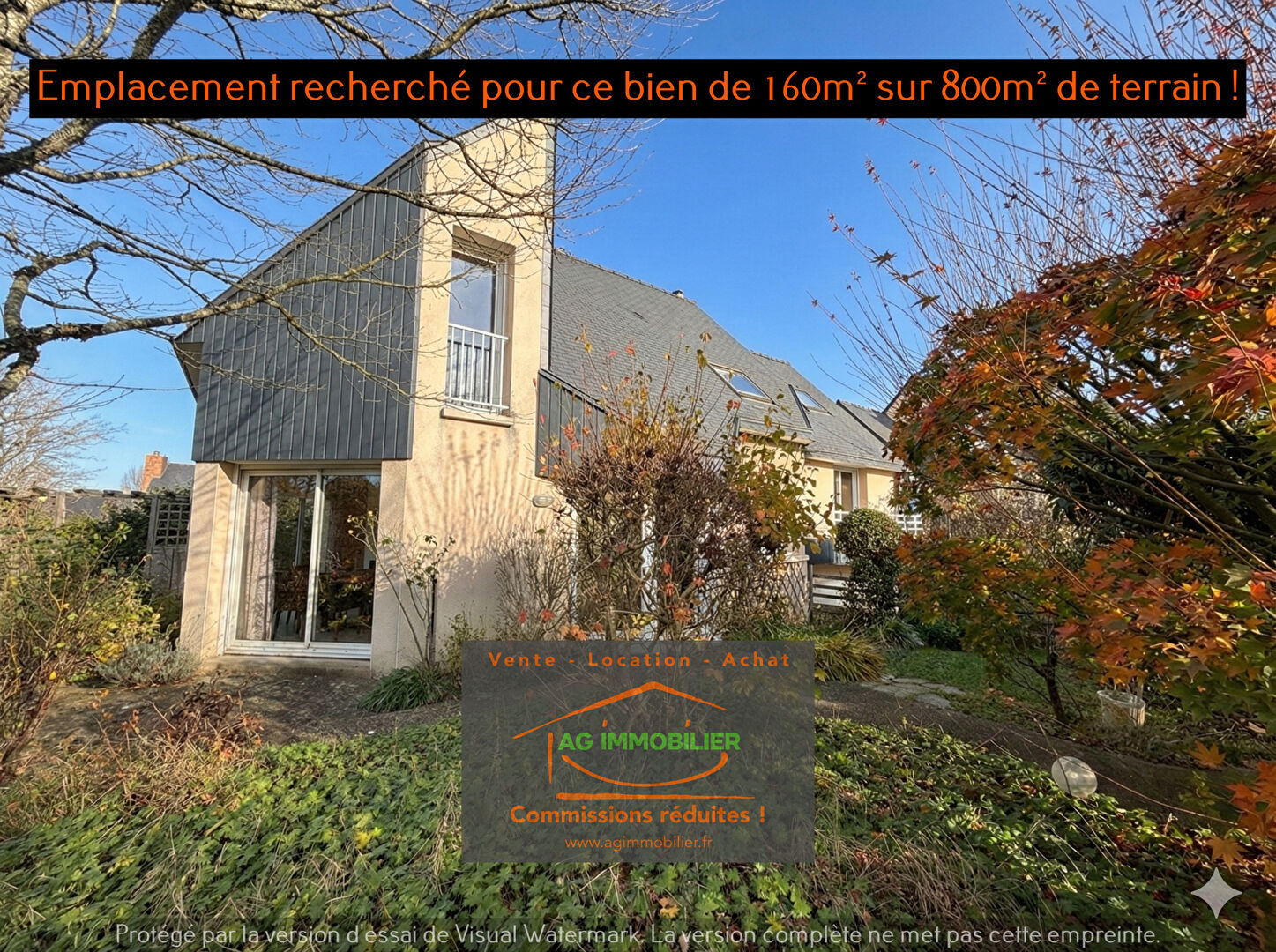 Pacé, dans un quartier très recherché, maison de 160 m2 hab et 188m² utiles sur 790m² de terrain !