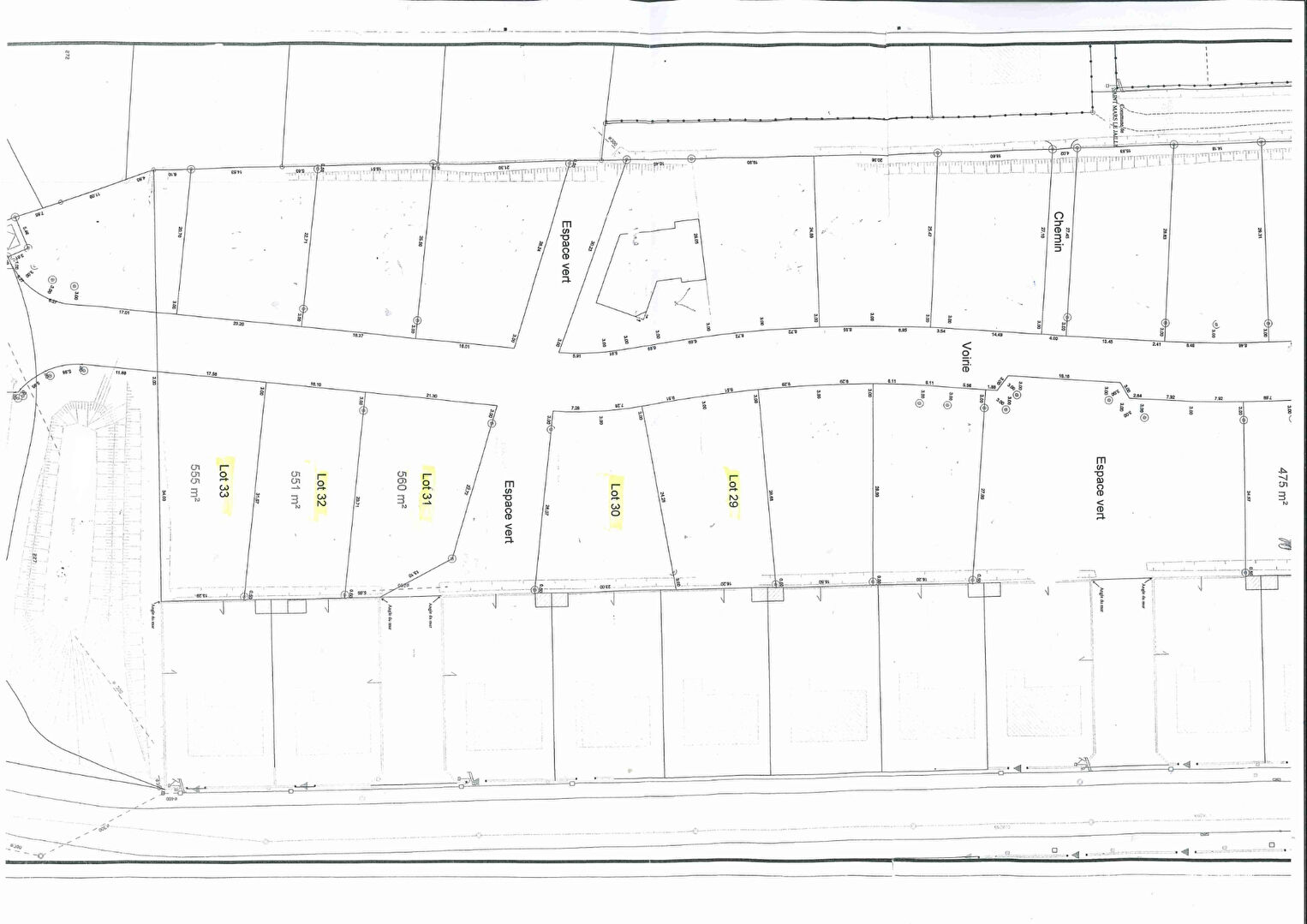 Terrains proche des commodités de 550 à 560 m²