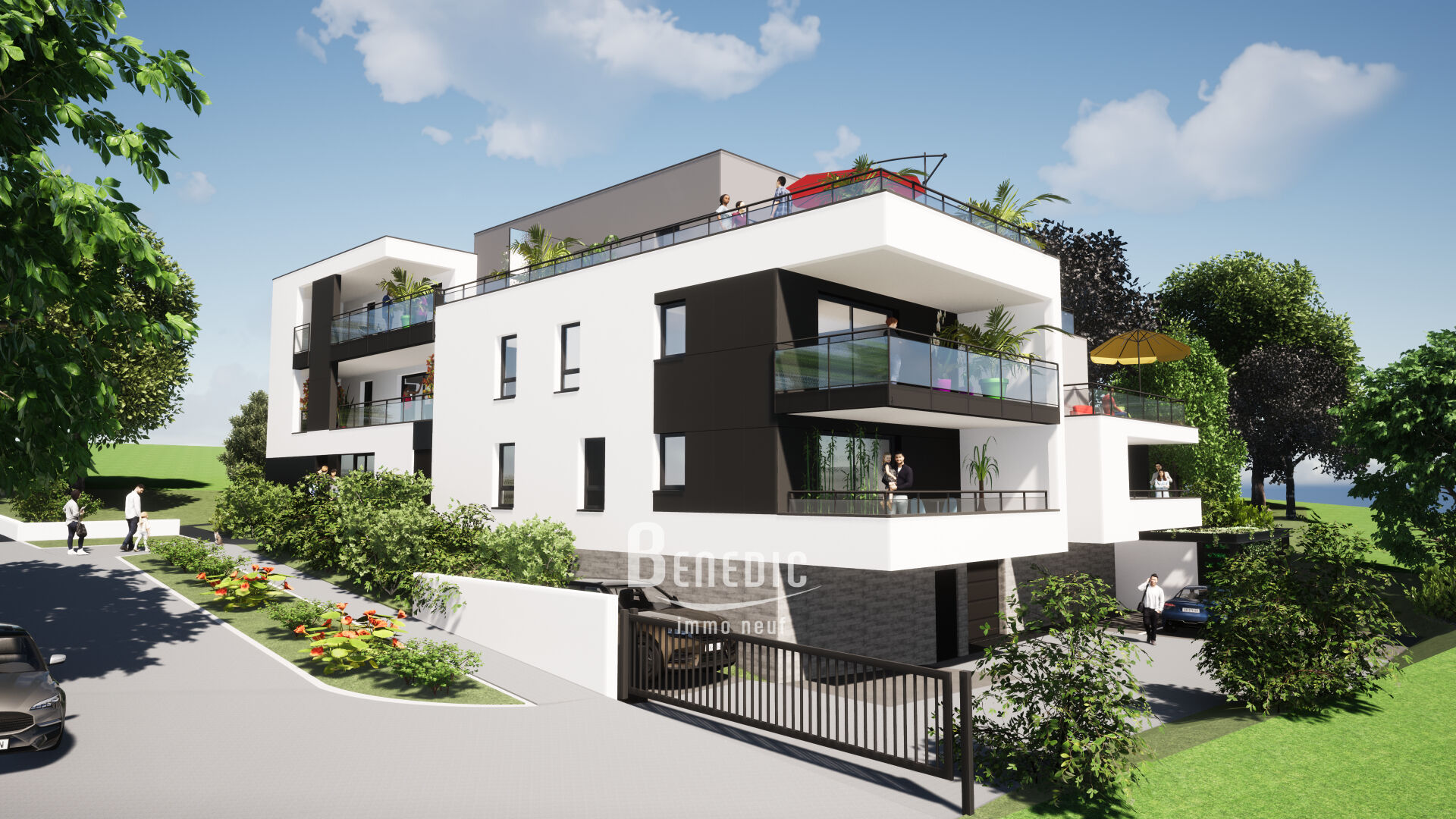 Appartement neuf en attique avec grande terrasse