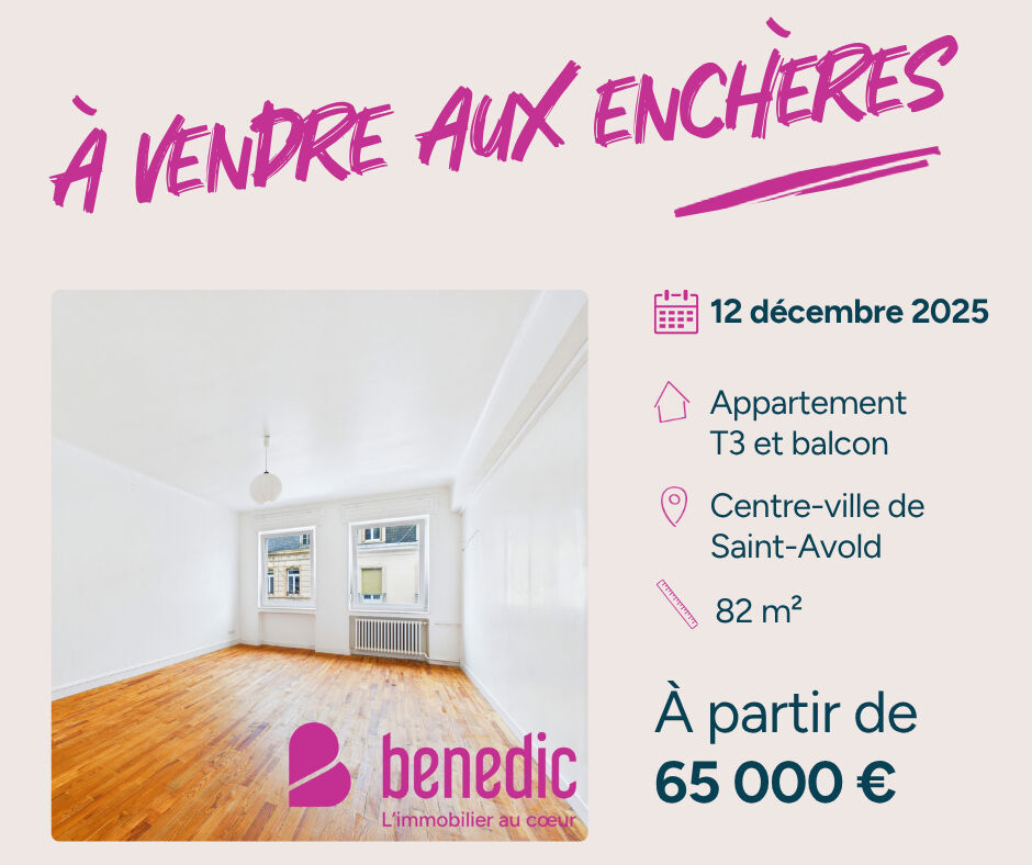 Saint Avold : 3 pièces 82 m2 avec balcon à vendre aux enchères !