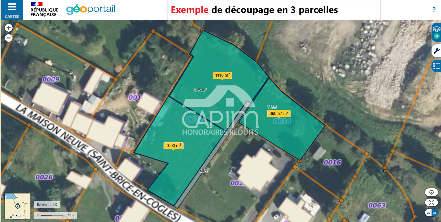 Photo Terrain  constructible MaenRoch, ST Brice en coglès, 2816 m², emplacement  idéal. image 3/6