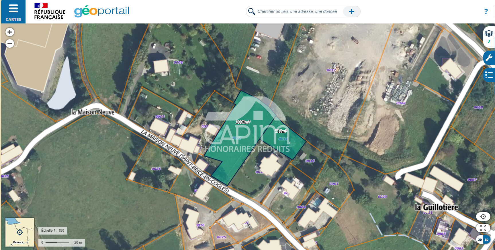 Photo Terrain  constructible MaenRoch, ST Brice en coglès, 2816 m², emplacement  idéal. image 6/6