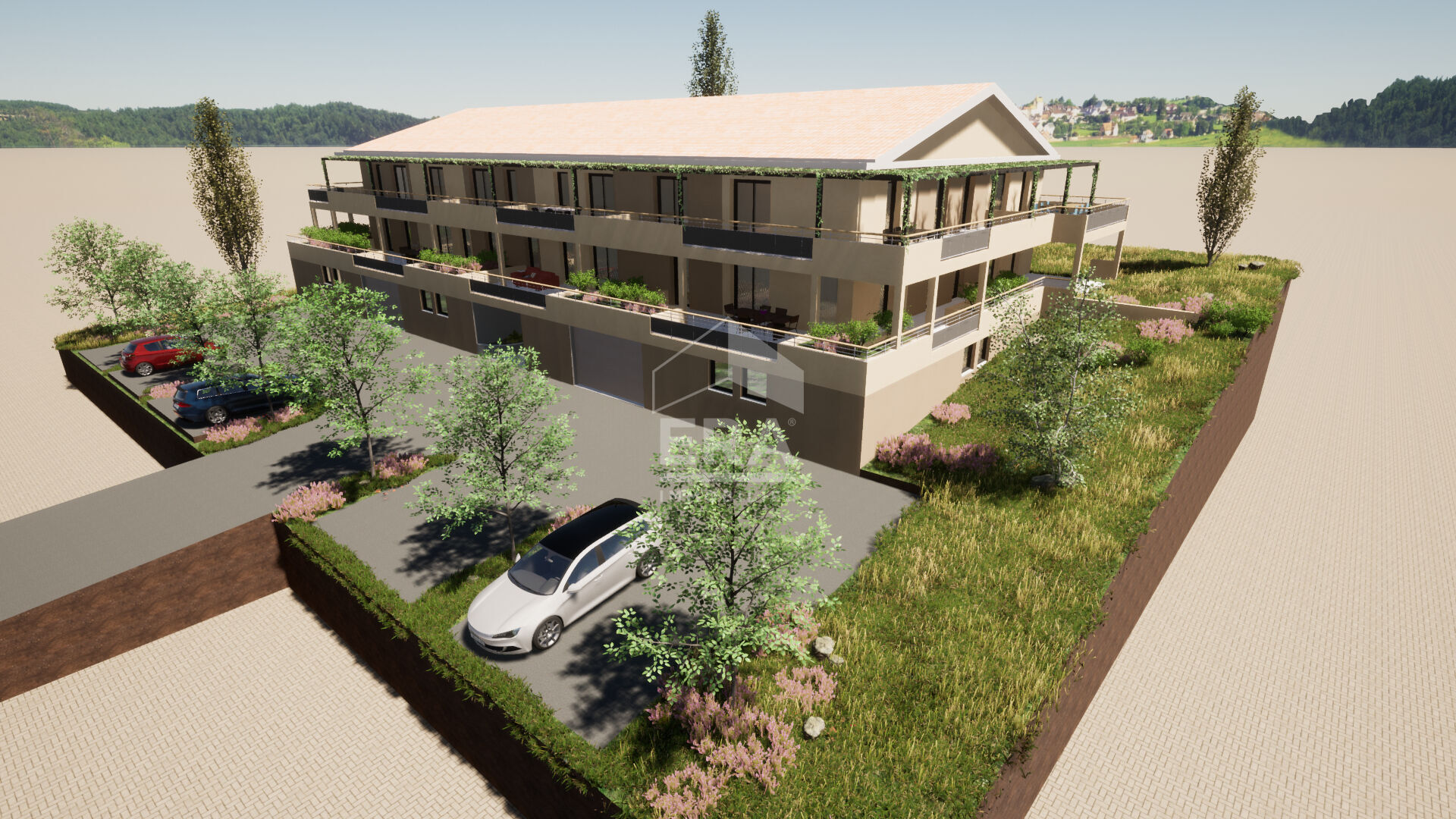 Appartement Neuf , Sisteron  04200 3 pièce(s) 72.77 m2 +  jardin de 90m²  , Lot 107