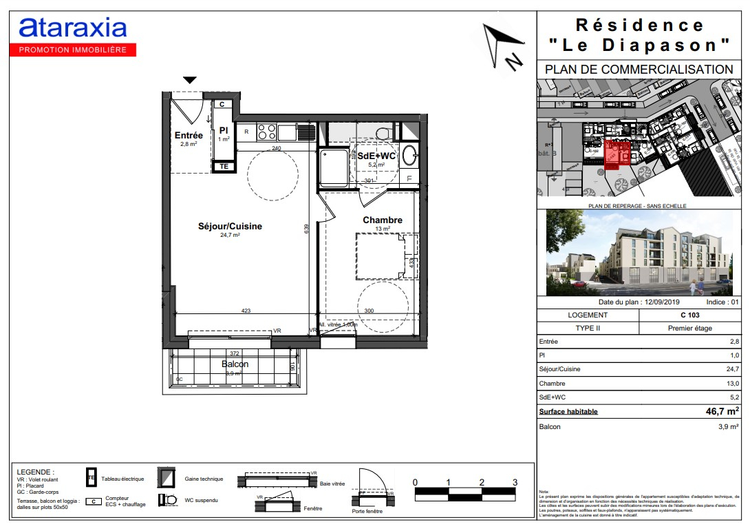 Photo Appartement Tours 2 pièce(s) 46.70 m2 image 5/5