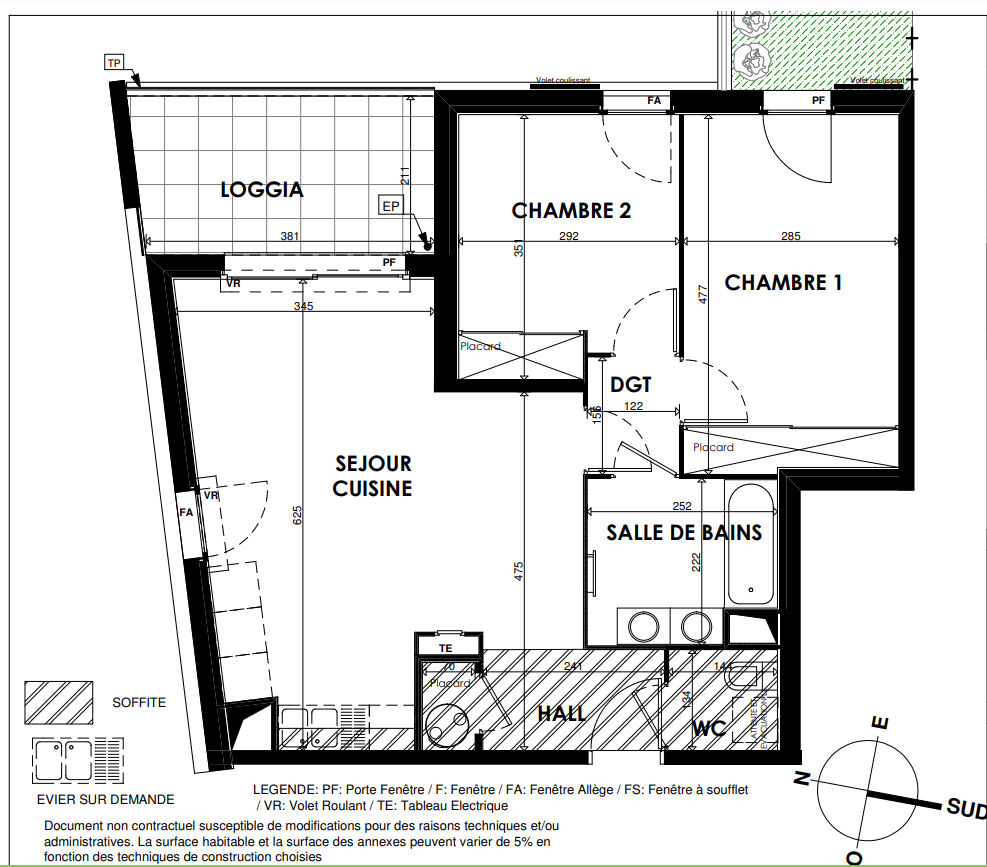Appartement Cogolin 3 pièce(s) 61.29 m2