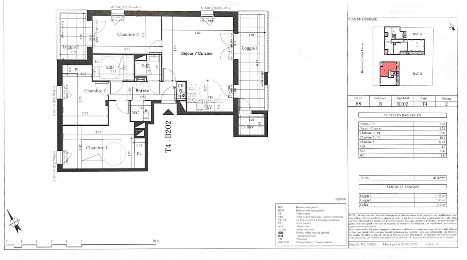 Photo Bld J. Verne - Dans copropriété neuve, bel appartement 4 pièces s'ouvrant sur deux loggias et un cellier. Ascenseur et parking. image 3/3