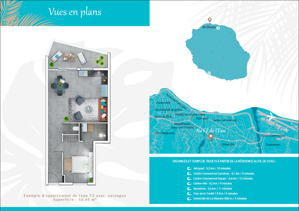 JPI SAINTE CLOTILDE Proche Clinique Programme neuf Appartement T2 de