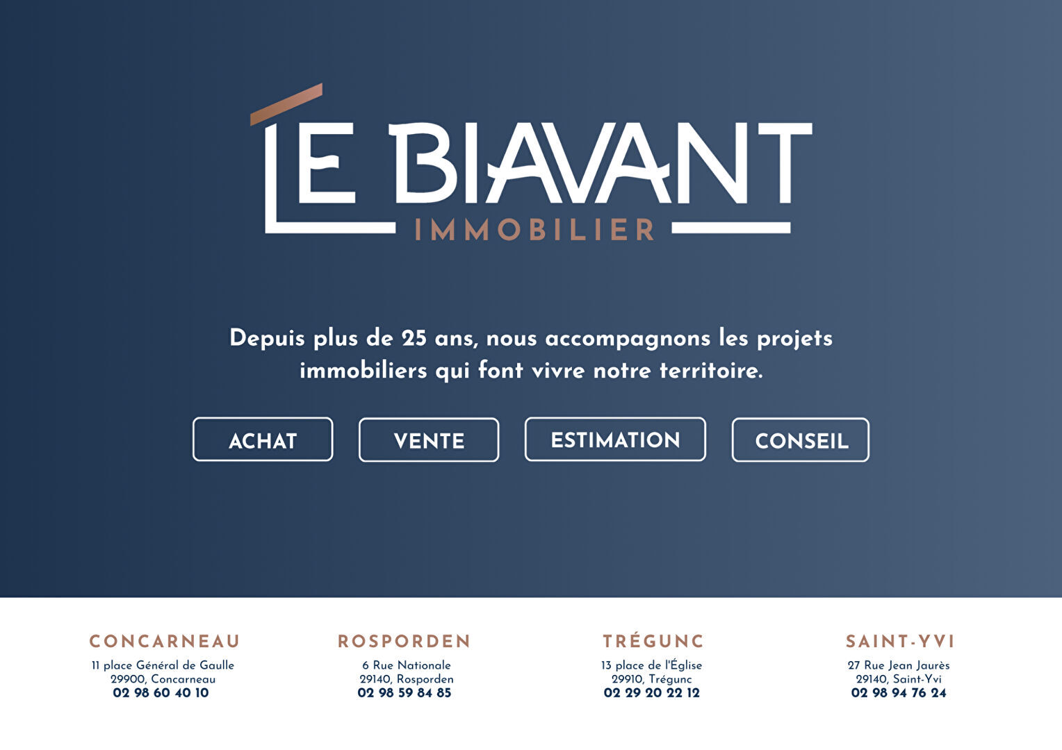 Agence immobilière de LE BIAVANT IMMOBILIER Concarneau