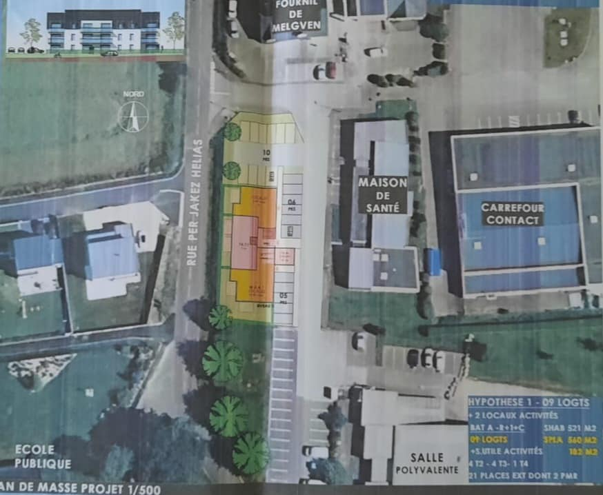 Photo Terrain au centre bourg de Melgven - 1125 m2 - Idéal pour investisseur image 2/2