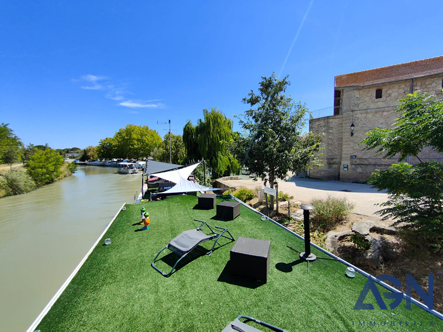 Photo A VENDRE à Colombiers, Peniche Hollandaise 28m de long sur Canal du Midi image 5/6