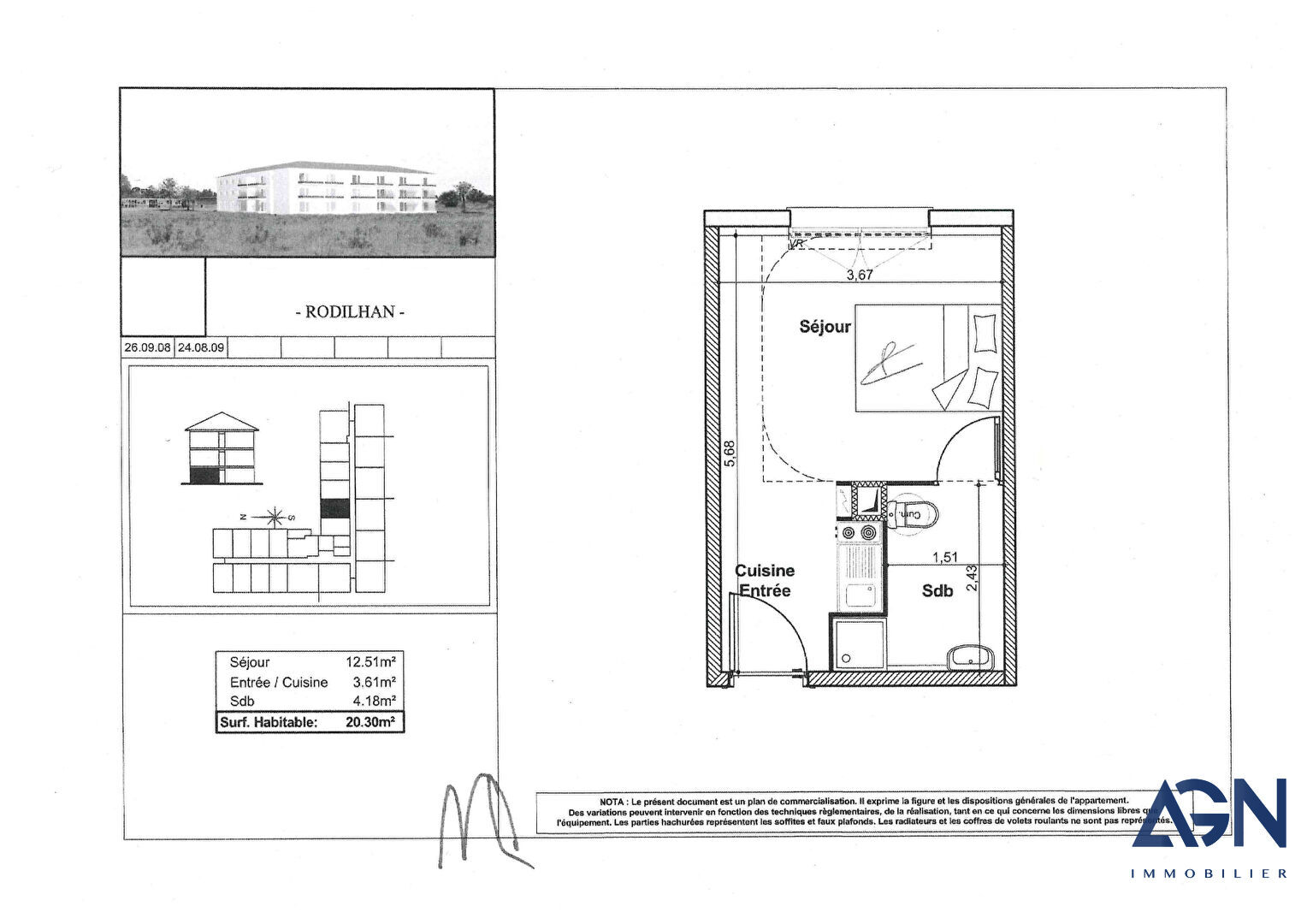 Photo A VENDRE  : STUDIO 20,30m²  À RODILHAN image 2/6