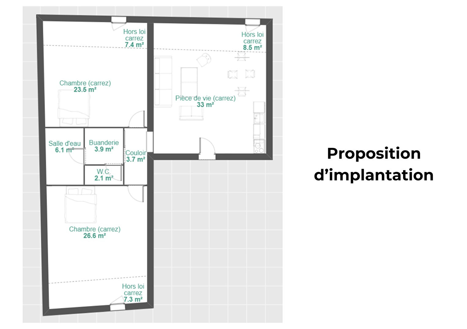 Photo Loft / Appartement 3 pièces 100,21 m2 image 3/6