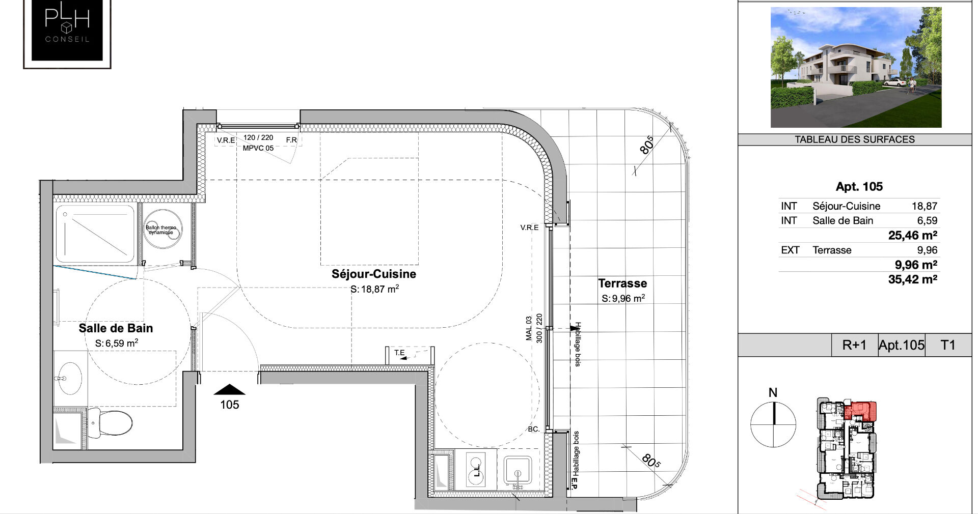 Photo ANGLET //  APPT T1 NEUF SUR GRANDE TERRASSE OUEST // PARKING PRIVATIF image 2/3
