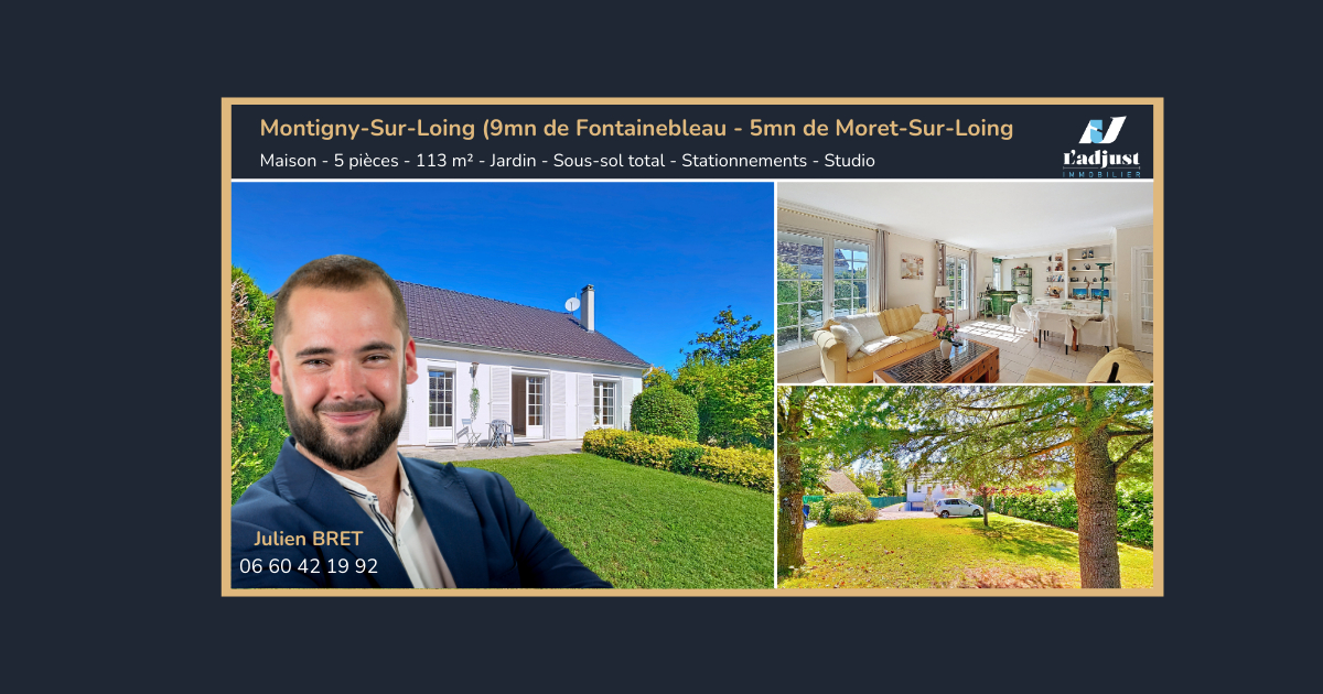 Photo A 10mn de FONTAINEBLEAU - Montigny Sur Loing - Maison 5 pièces, 113 m2 image 1/6