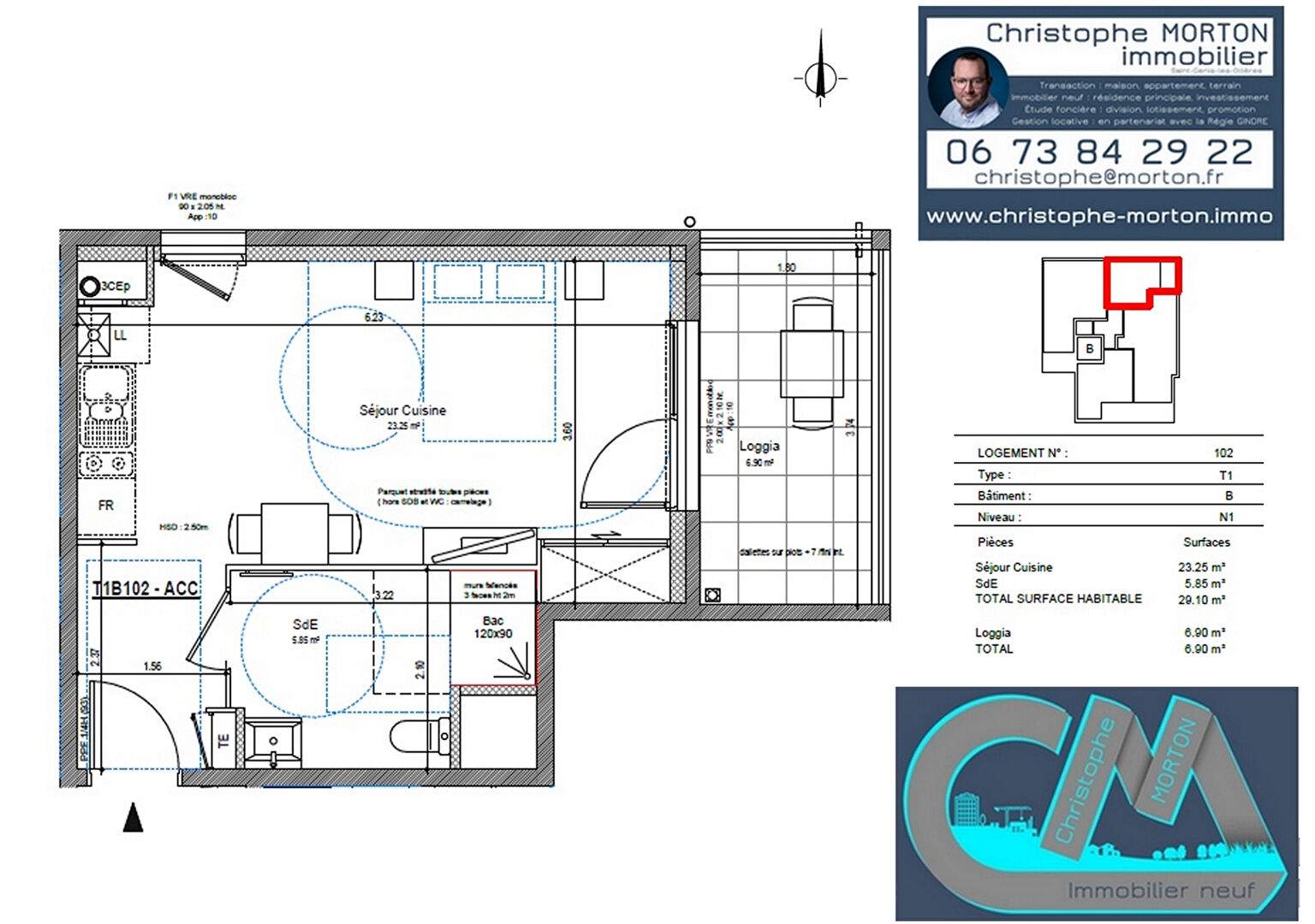 À VENDRE - idéal investissement - Studio - 29,1m² - 69290 Craponne