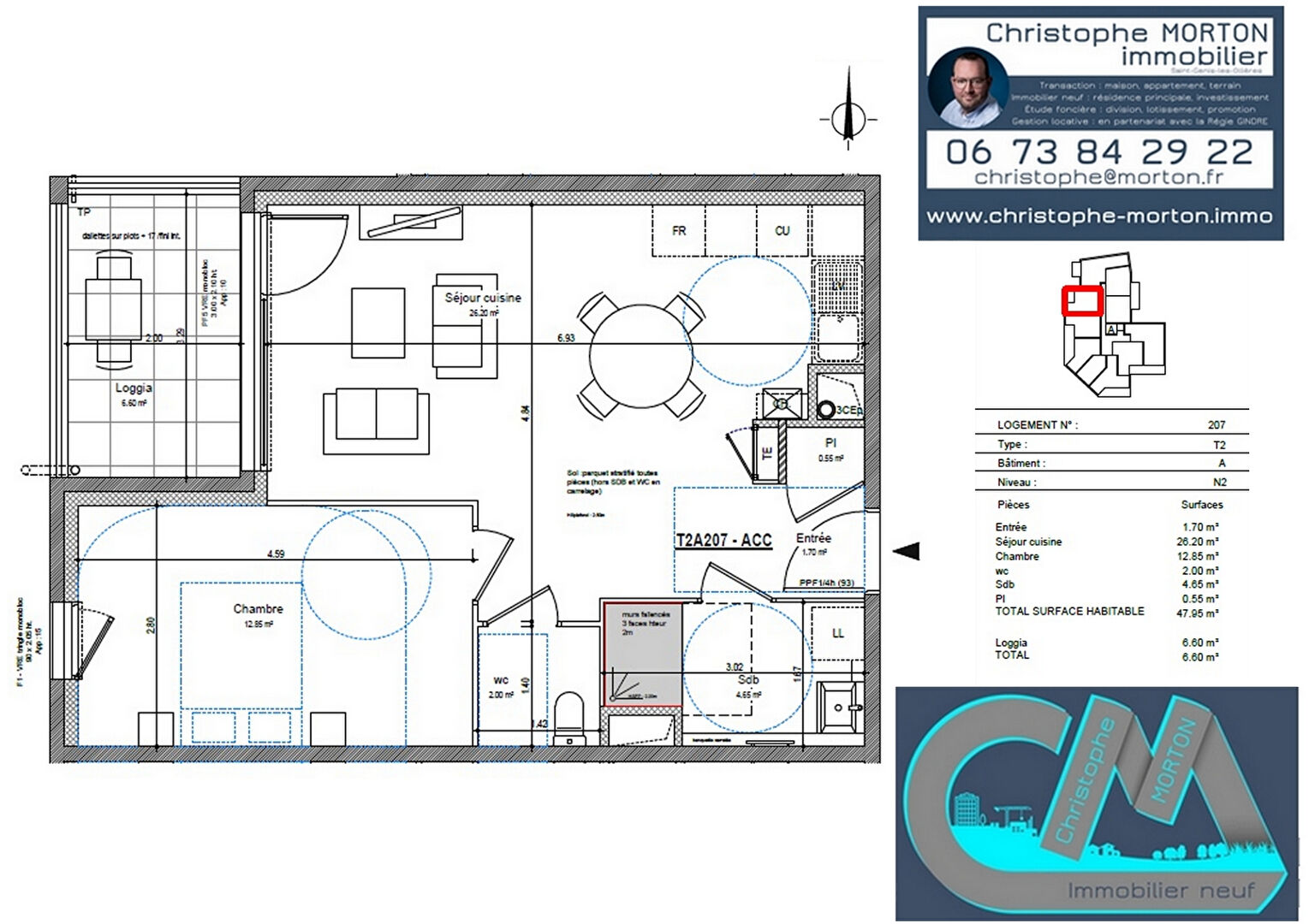 À VENDRE - idéal 1er achat - T2 - 47,95m² - 69290 Craponne