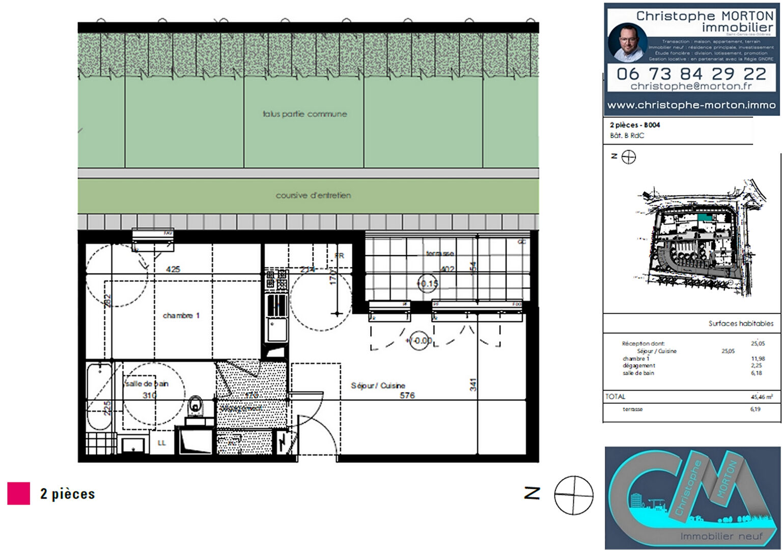 À VENDRE - appartement idéal investissement - T2 - 45,46m² - 69210 Lentilly