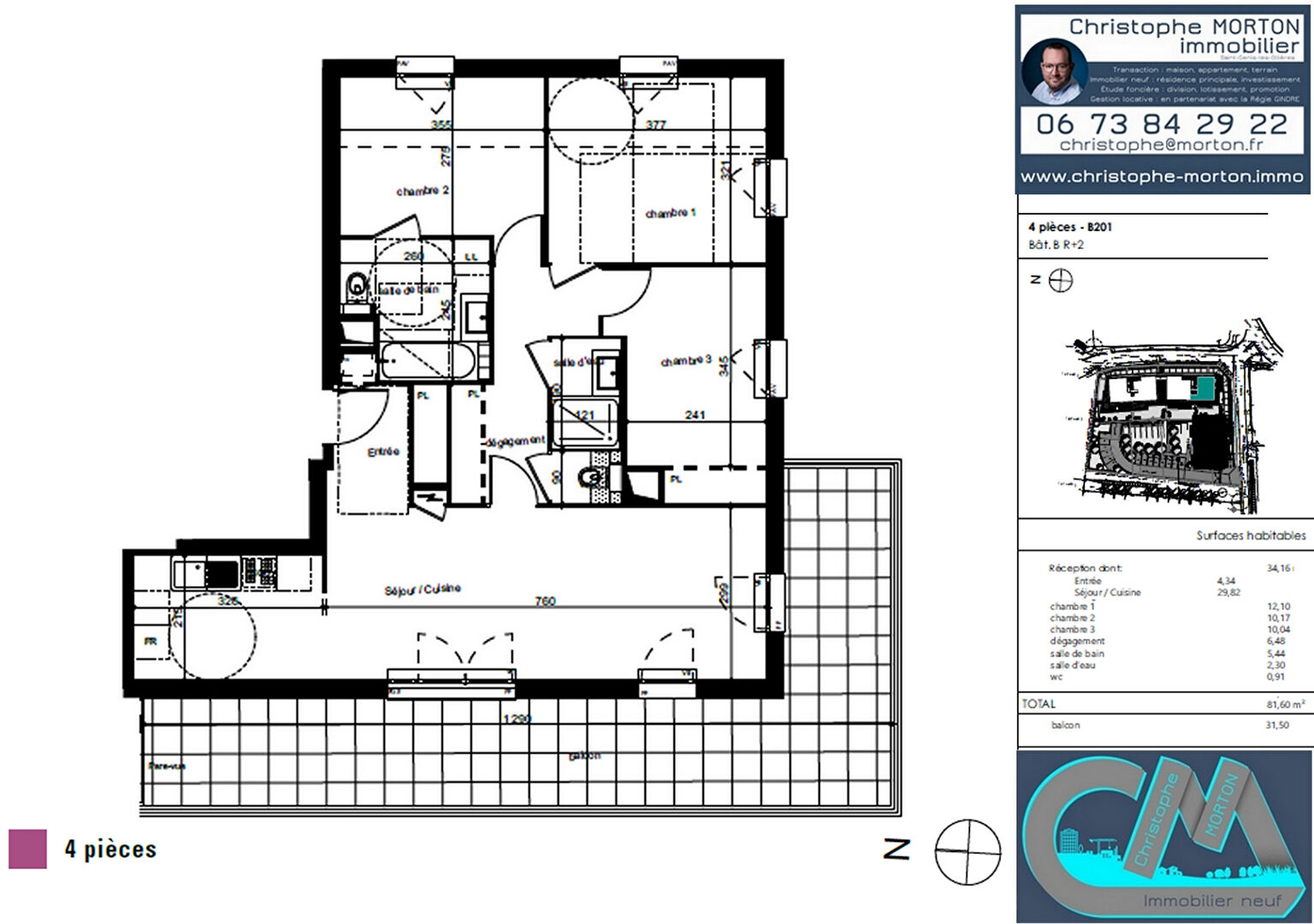 À VENDRE - appartement idéal famille - T4 - 81,60m² - 69210 Lentilly