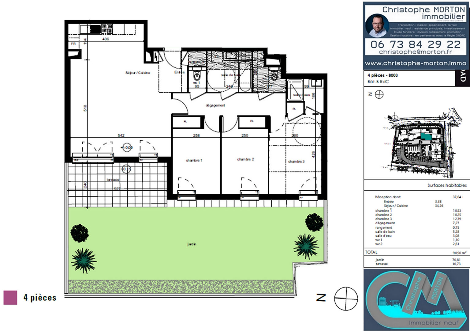 À VENDRE - appartement idéal passage d'une maison à un appartement - T4 - 90,90m² - 69210 Lentilly