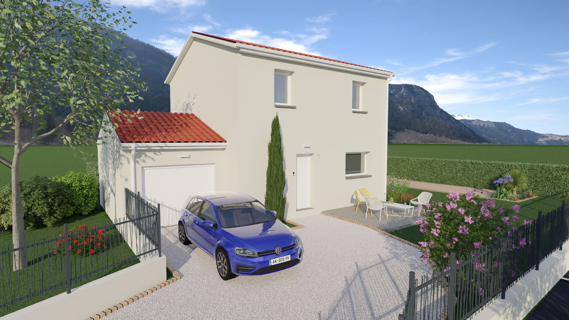 Maison + terrain (Parcelle de 396 m²) : REF 654