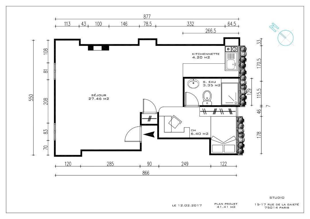 COCON 41M2 AU DERNIER ETAGE - RUE DE LA GAITE