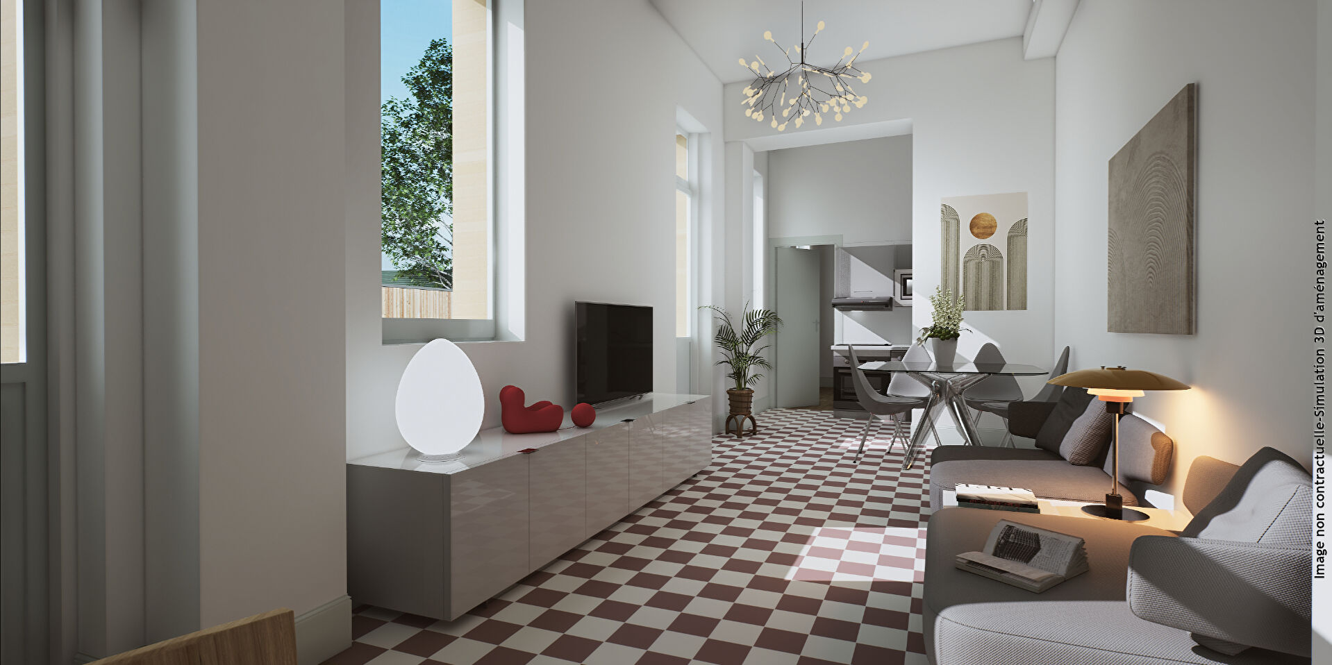 Photo Hypercentre Jeanne d'Arc T3 de 55.40 m² * Terrasse de 54 m² image 3/6