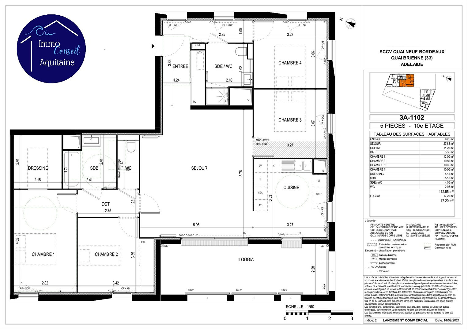 Photo T5 NEUF en VEFA appartement 5 pièces 112.55 m2 avec loggia de 17.20 m2 et parking privatif couvert image 2/2