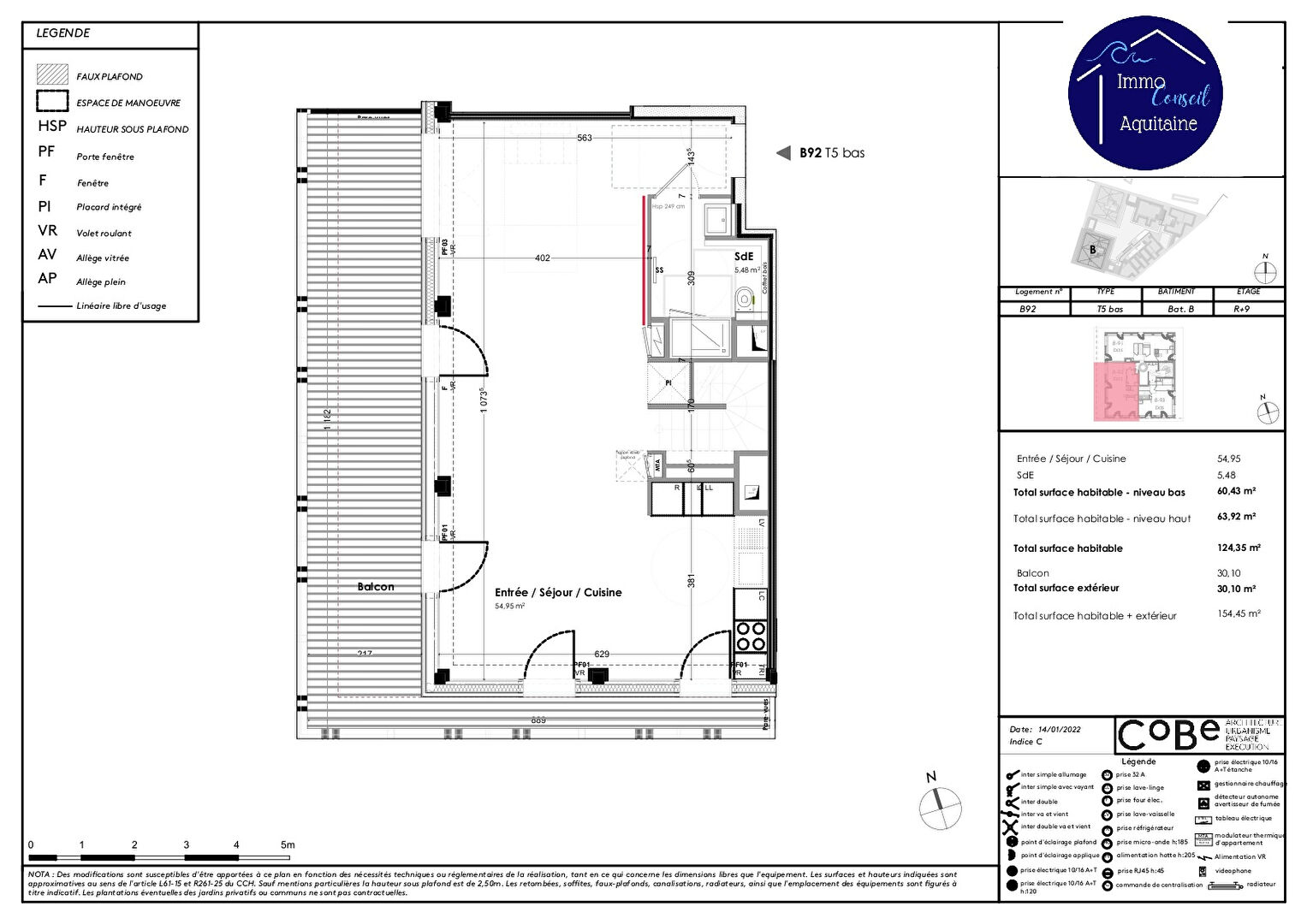 Photo T5 NEUF en VEFA duplex 5 pièces 124.35 m2 avec balcon et parking privatif et cave image 2/3