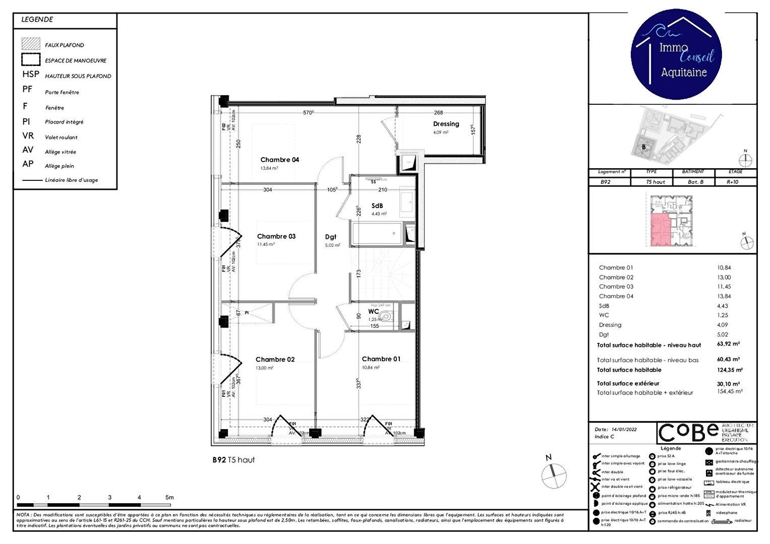 Photo T5 NEUF en VEFA duplex 5 pièces 124.35 m2 avec balcon et parking privatif et cave image 3/3