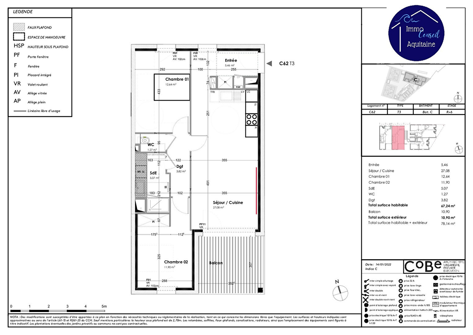 Photo T3 NEUF en VEFA appartement 3 pièces 67.24 m2 A VENDRE avec balcon, parking privatif image 2/2