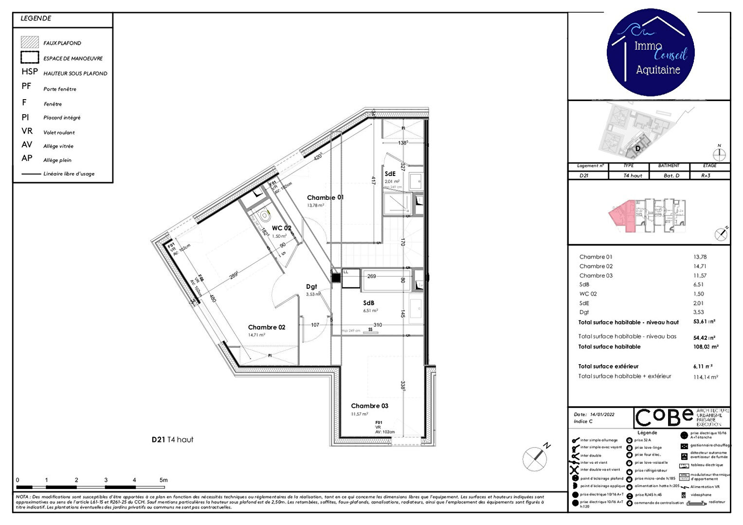 Photo T3 NEUF en VEFA duplex 4 pièces 108.03 m2 avec balcon sud, cave et parking privatif image 3/3