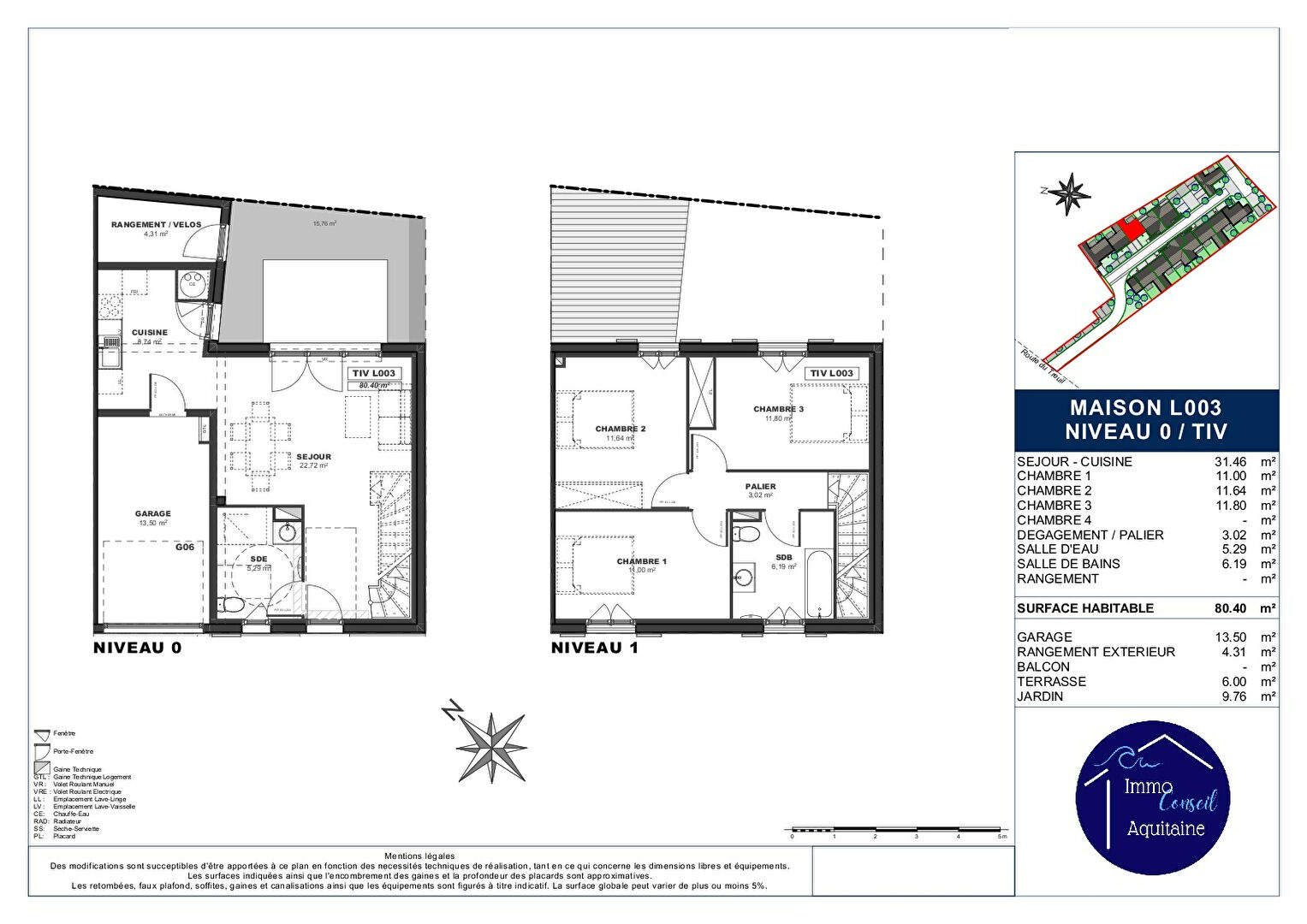 Photo Vente maison Dolus d'Oléron 4 pièce(s) 80.40 m2 livrée en 2023 avec terrasse, jardin, garage et parking. Livraison fin 2023. image 3/4