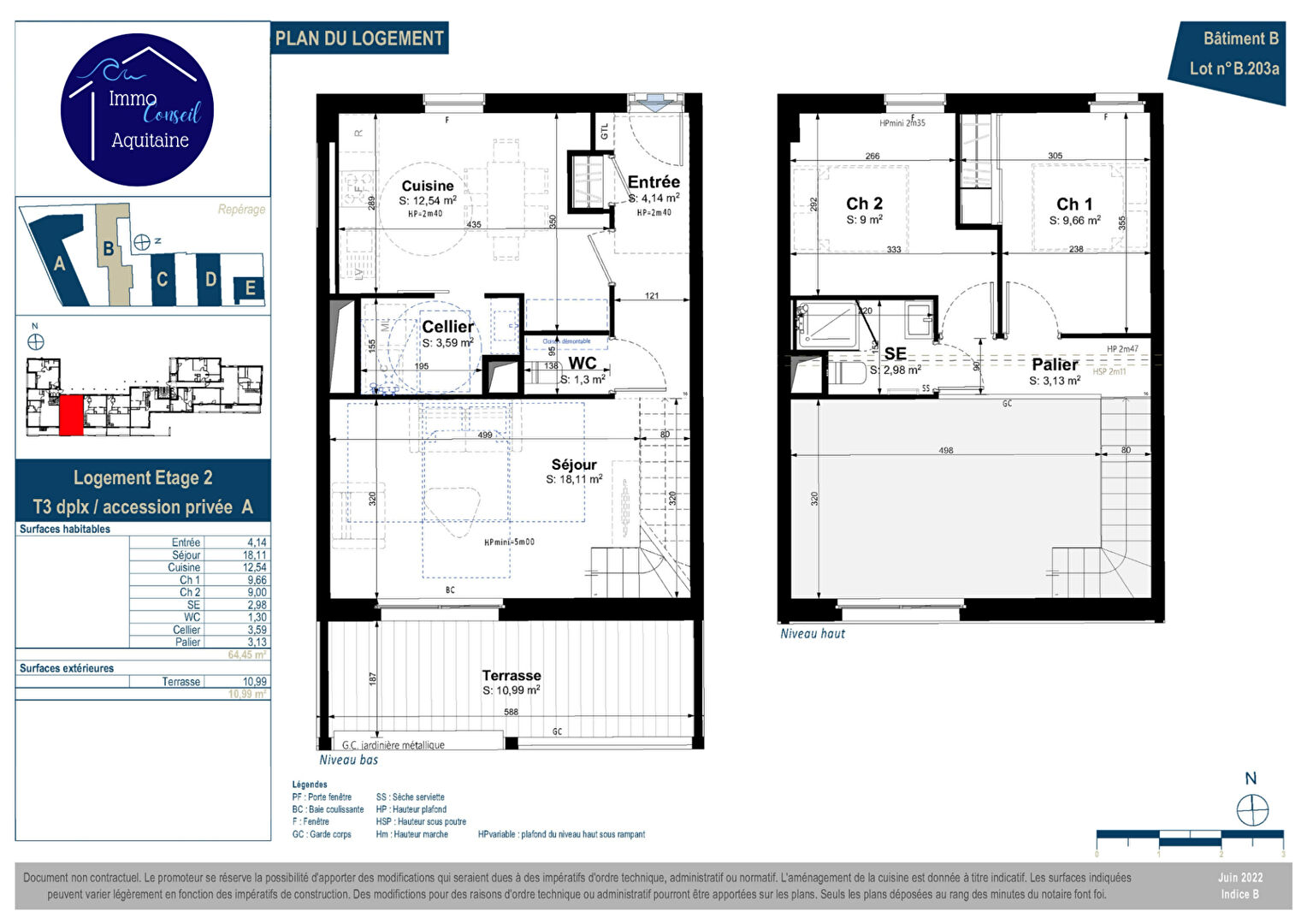 Photo A ACHETER T3 NEUF en VEFA  appartement  DUPLEX 3 pièces 64.45 m2 avec terrasse et parking privatif image 3/4