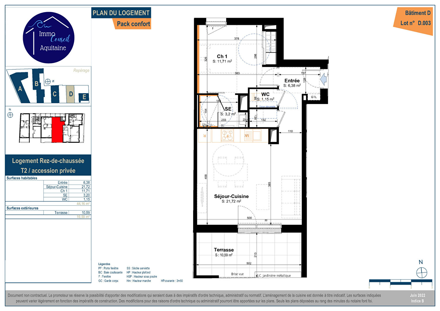 Photo A VENDRE T2 NEUF en VEFA  appartement 2 pièces 44.16 m2 avec terrasse et parking privatif image 4/4