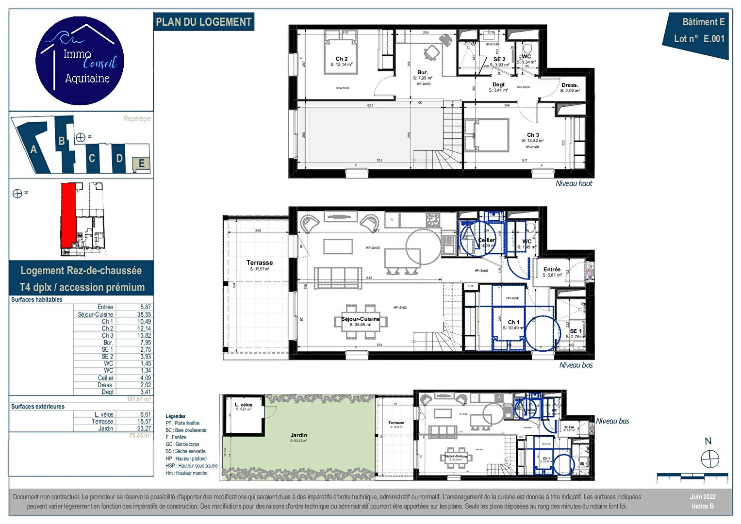 Photo A ACHETER T4 NEUF en VEFA appartement DUPLEX 4 pièces 83.85  m2 avec terrasse, jardin et parking privatif image 2/3