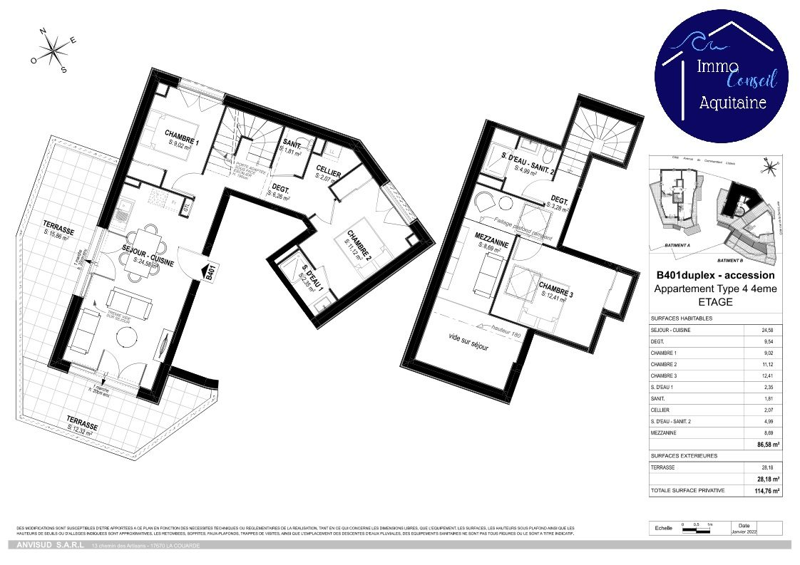 Photo A vendre appartement T4 neuf en Charente Maritime 17 au dernier étage image 2/2